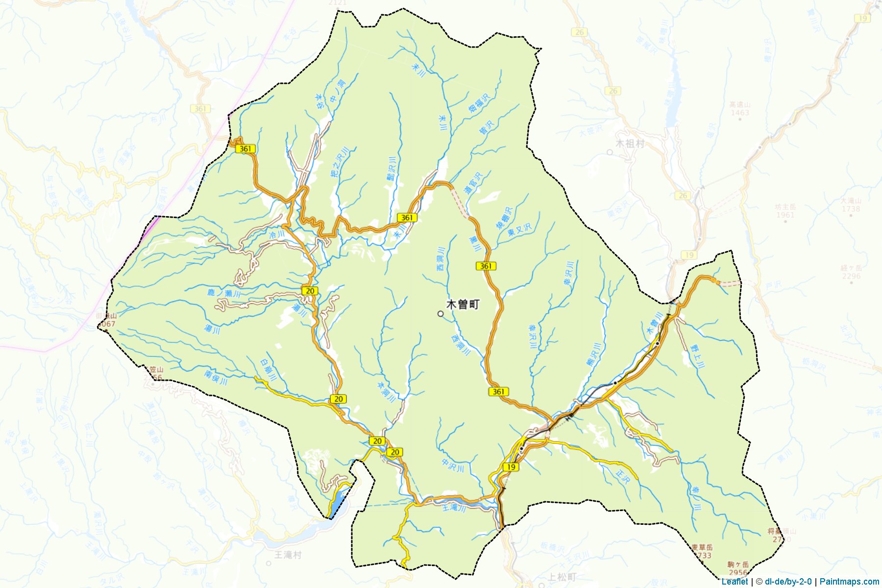 Muestras de recorte de mapas Kiso (Nagano)-1