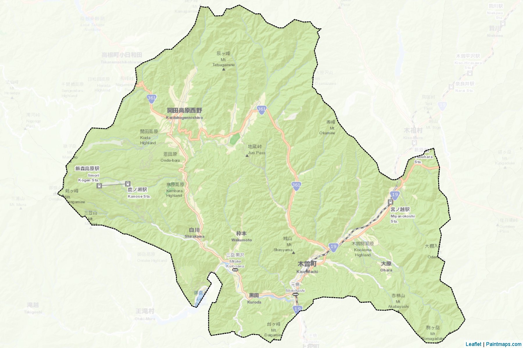 Muestras de recorte de mapas Kiso (Nagano)-2