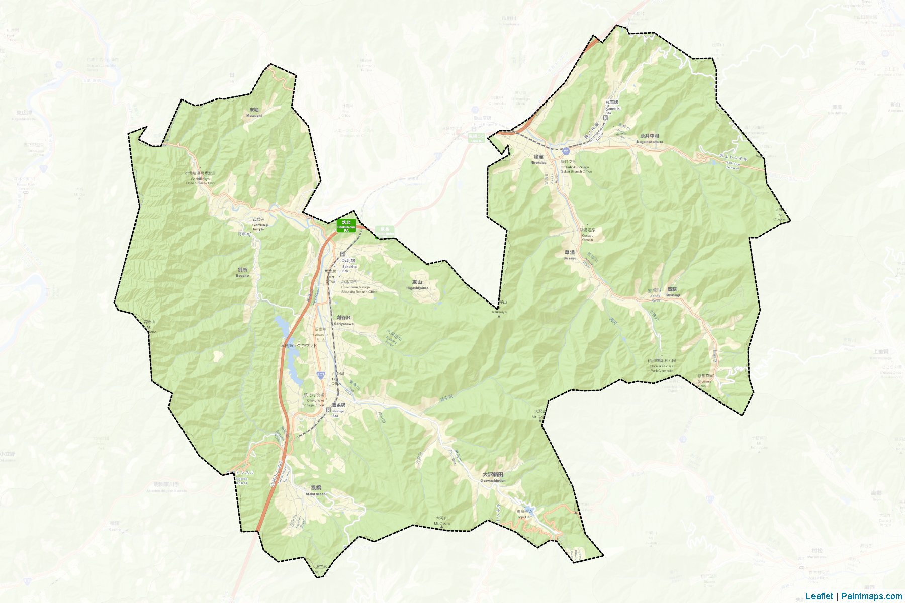 Chikuhoku (Nagano Prefecture) Map Cropping Samples-2