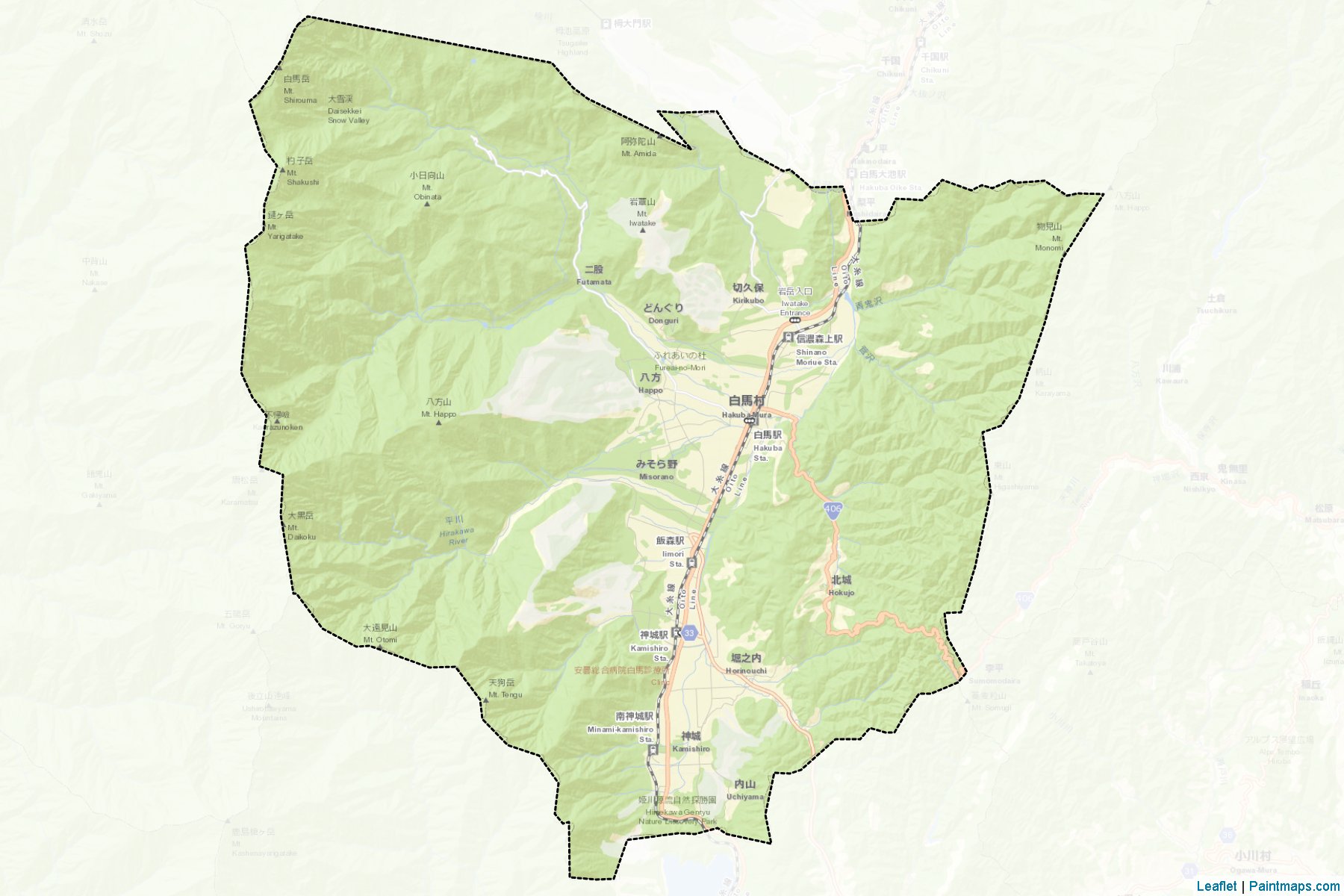 Muestras de recorte de mapas Hakuba (Nagano)-2