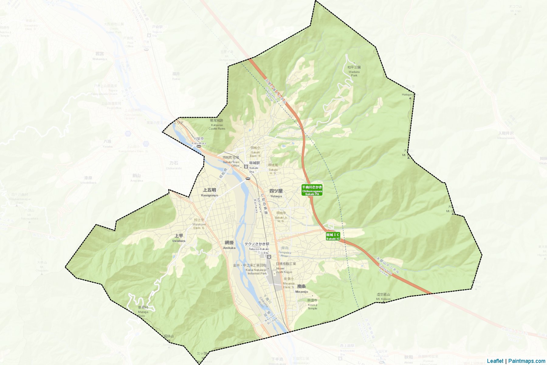 Sakaki (Nagano Prefecture) Map Cropping Samples-2