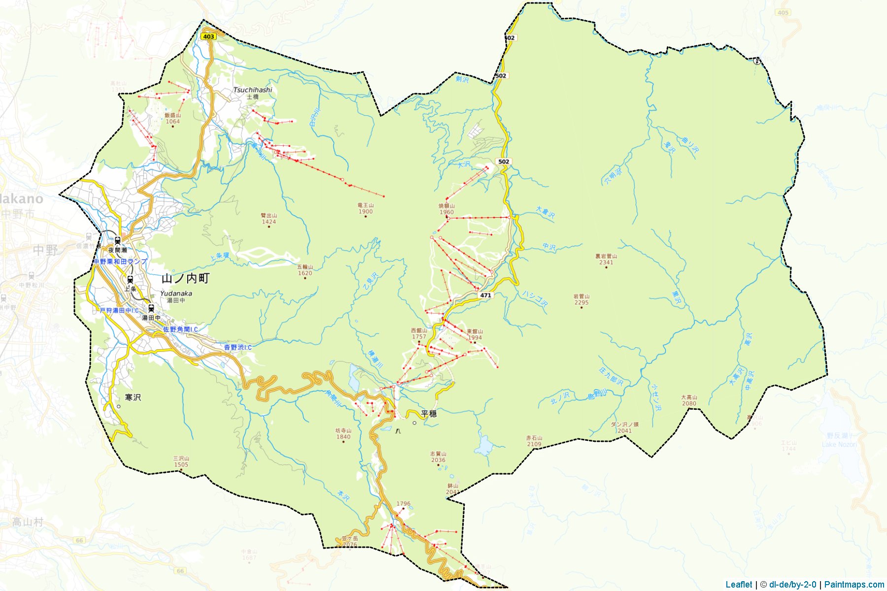 Yamanouchi (Nagano Prefecture) Map Cropping Samples-1