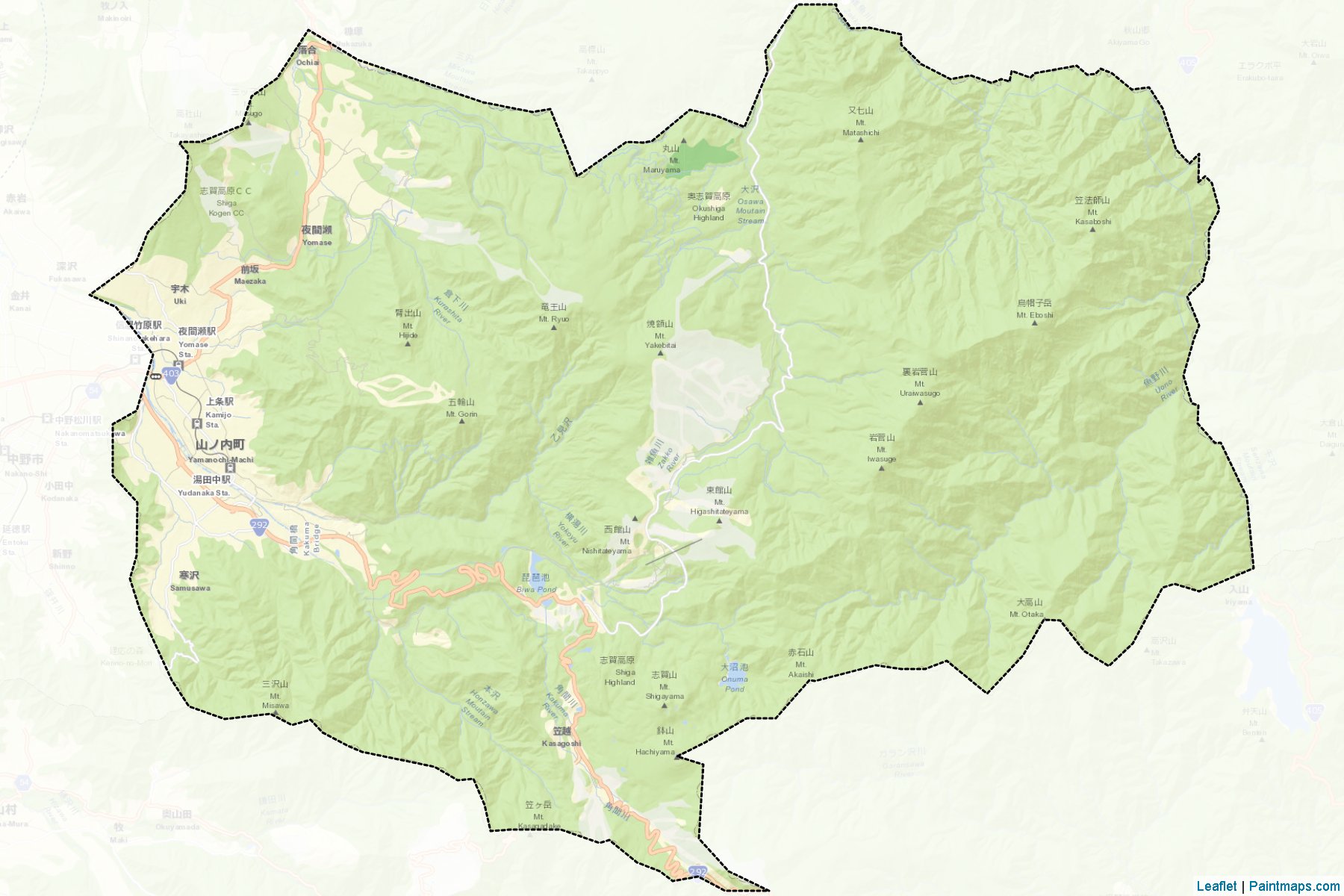 Yamanouchi (Nagano Prefecture) Map Cropping Samples-2