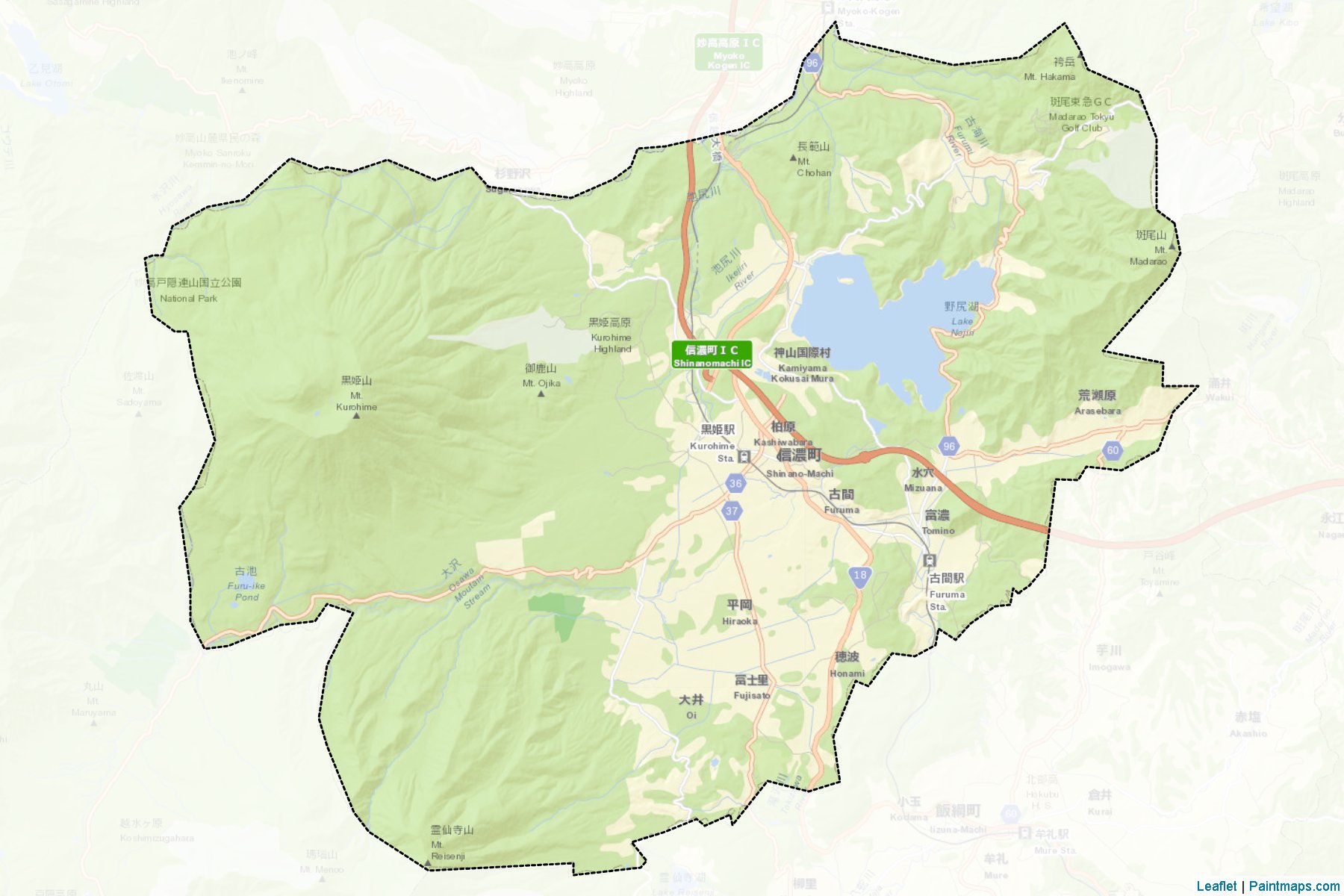 Shinano (Nagano Prefecture) Map Cropping Samples-2