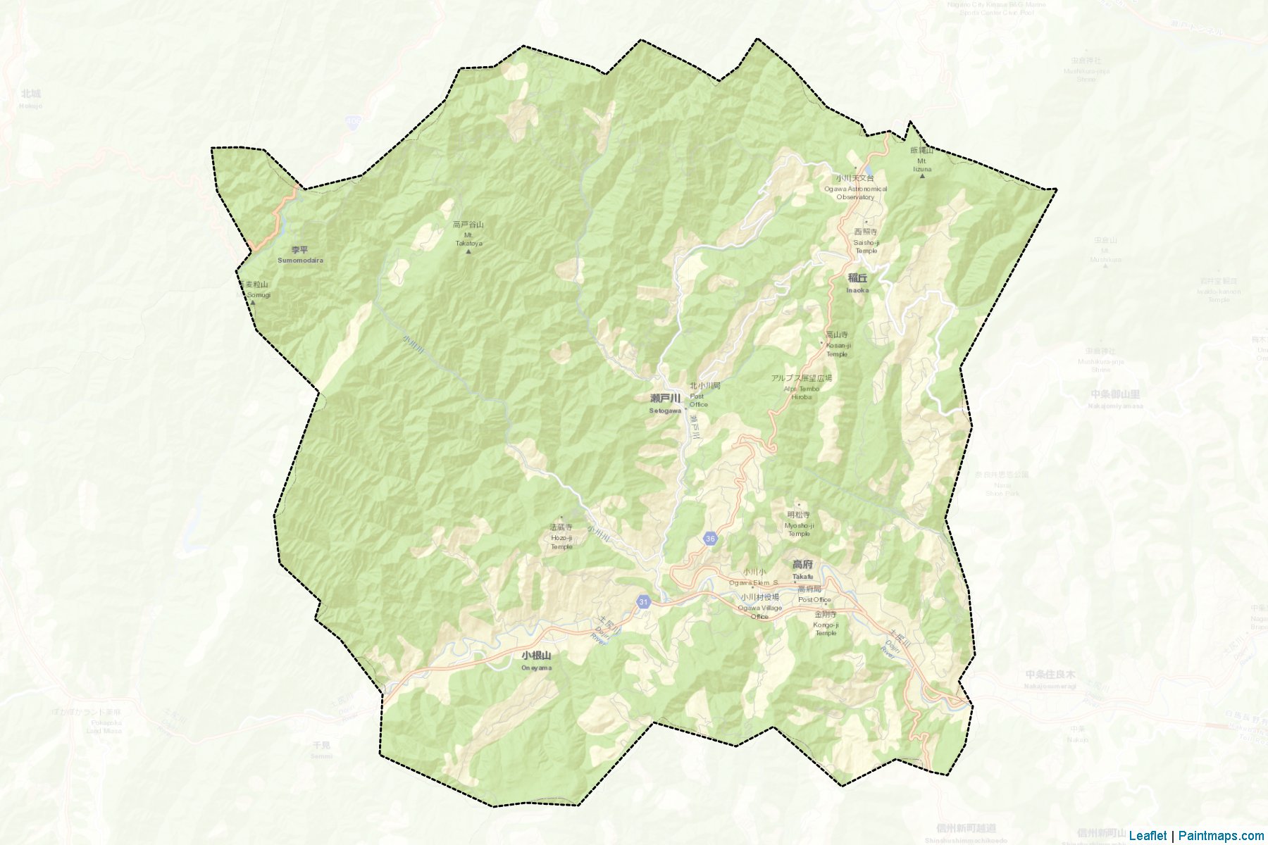 Ogawa (Nagano Prefecture) Map Cropping Samples-2