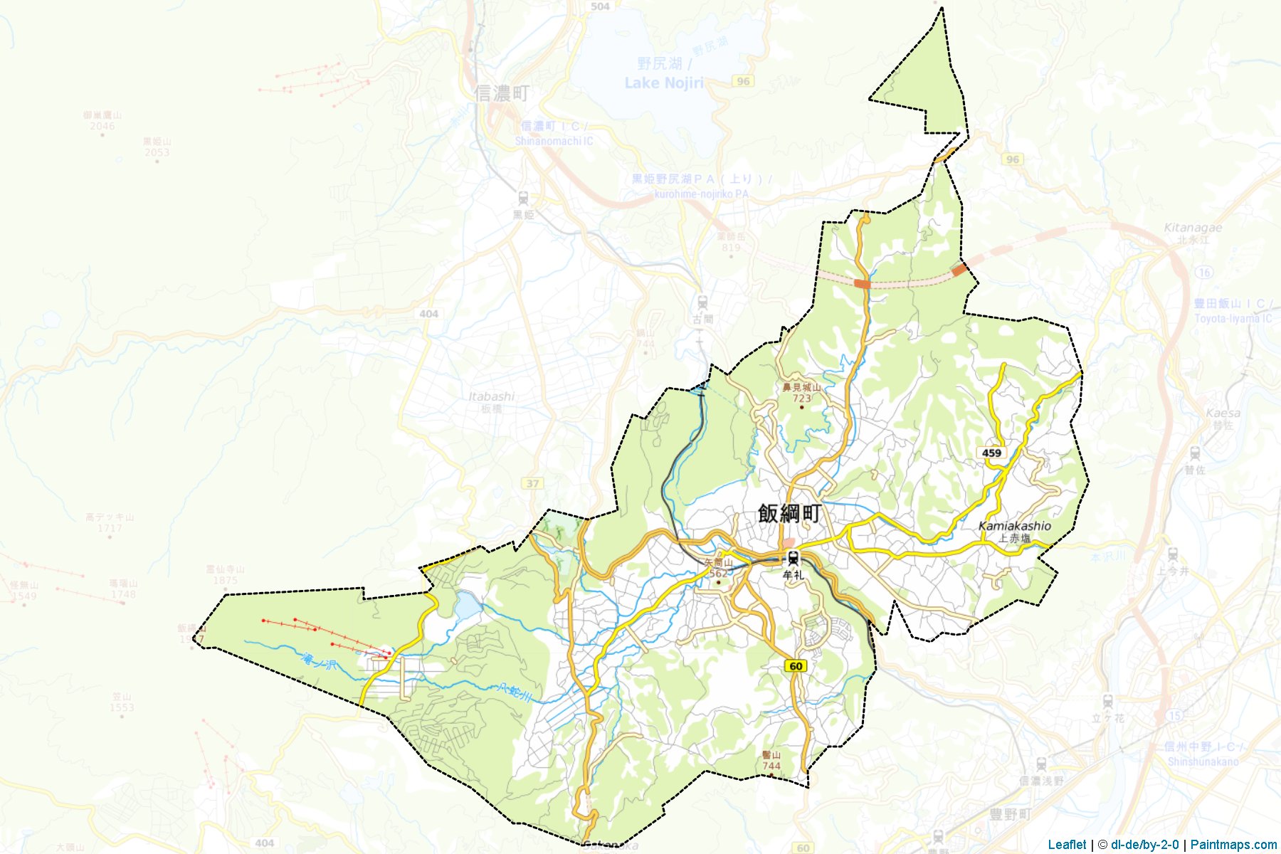 Muestras de recorte de mapas Iizuna (Nagano)-1