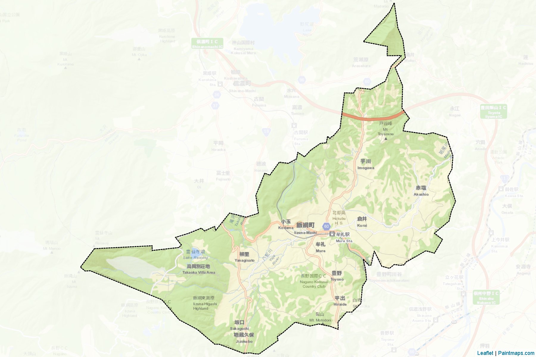 Iizuna (Nagano Prefecture) Map Cropping Samples-2