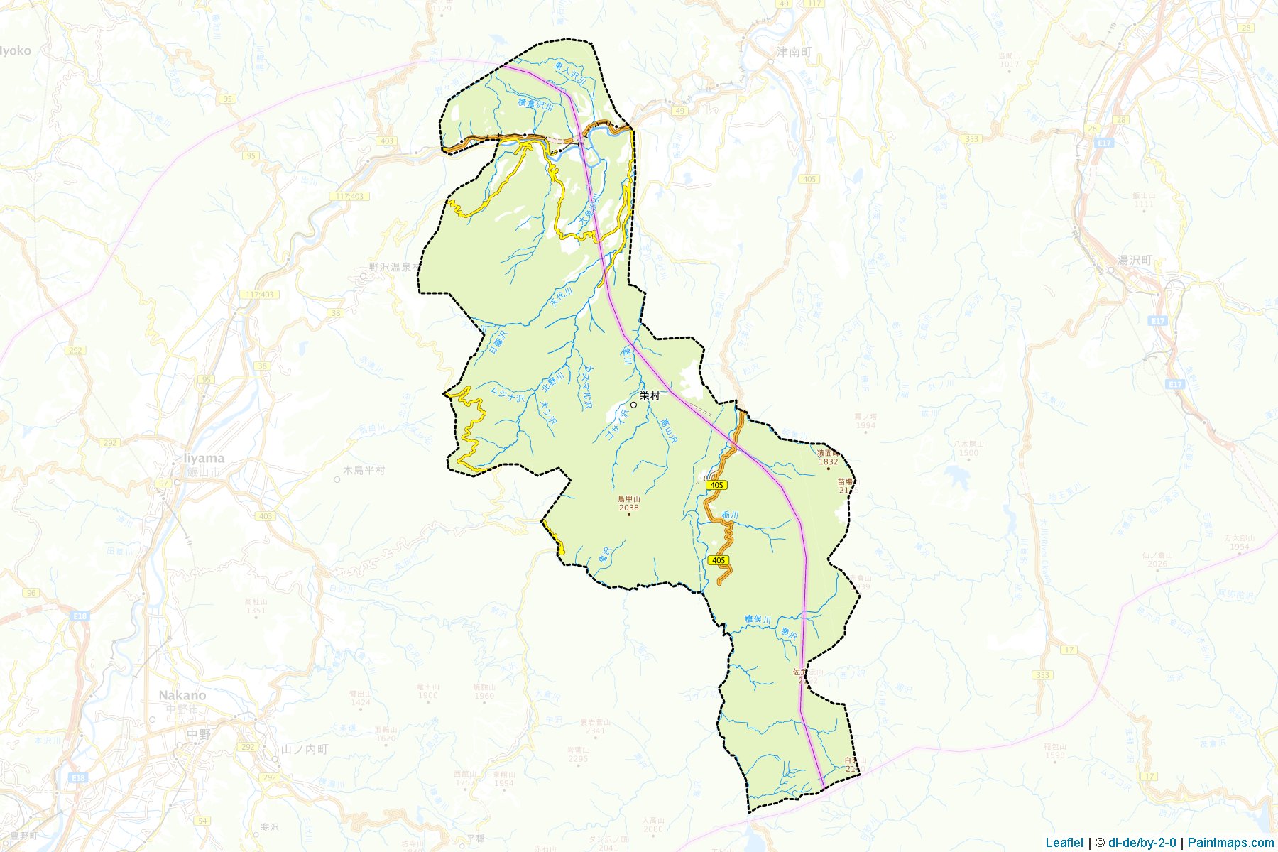 Muestras de recorte de mapas Sakae (Nagano)-1