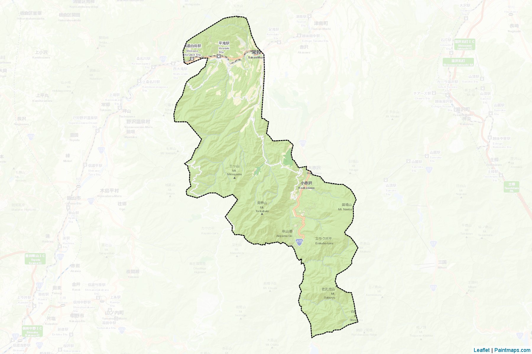 Muestras de recorte de mapas Sakae (Nagano)-2