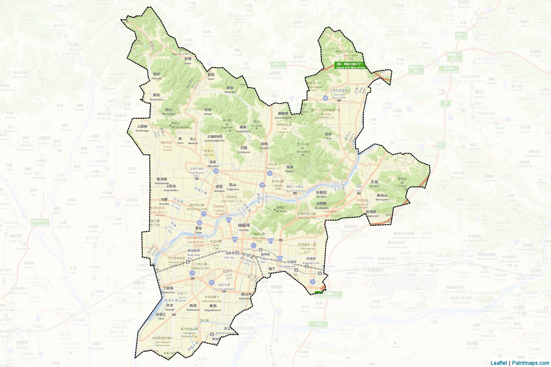 Gifu (Gifu Prefecture) Map Cropping Samples-2