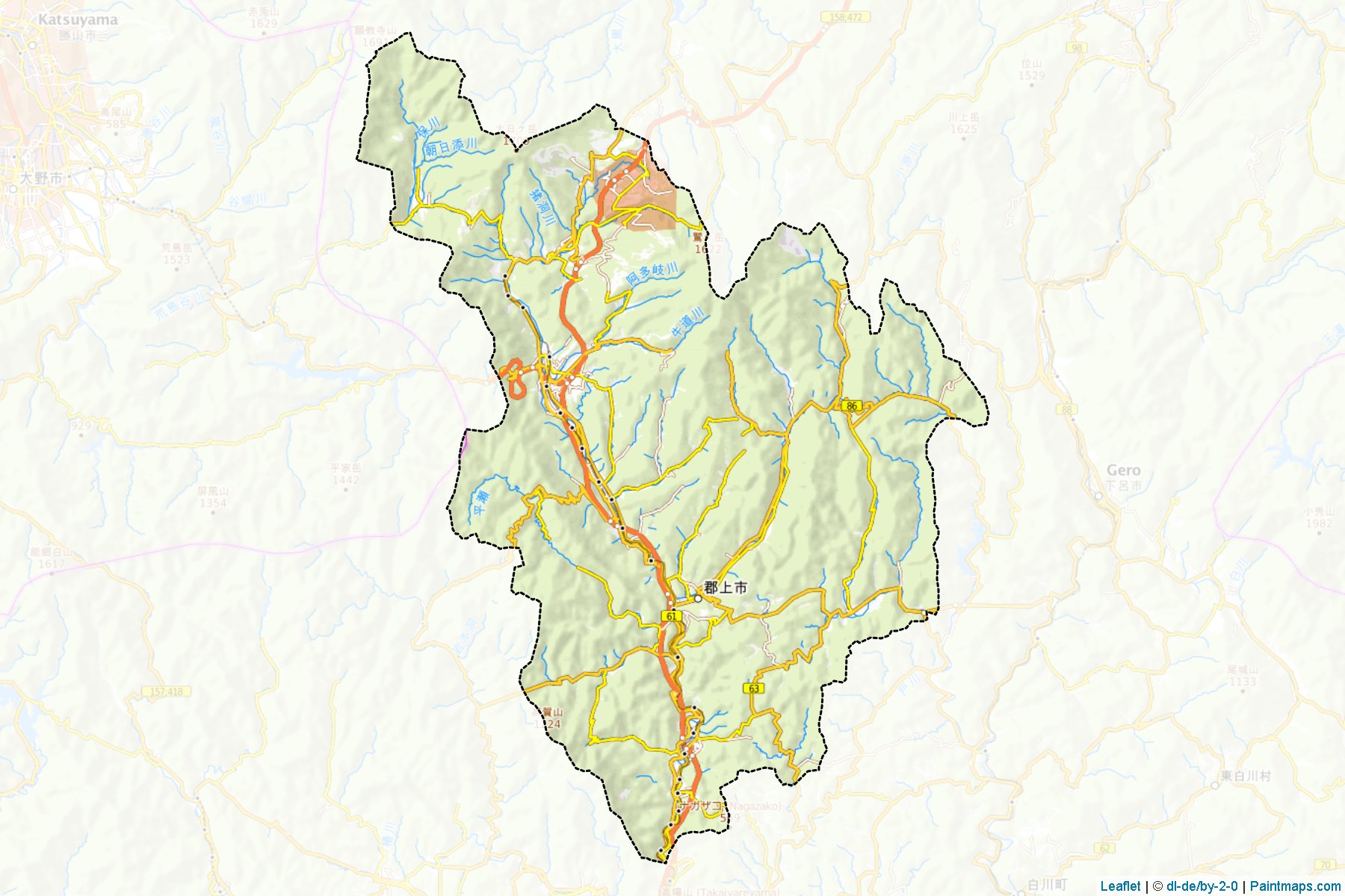 Gujo (Gifu Prefecture) Map Cropping Samples-1