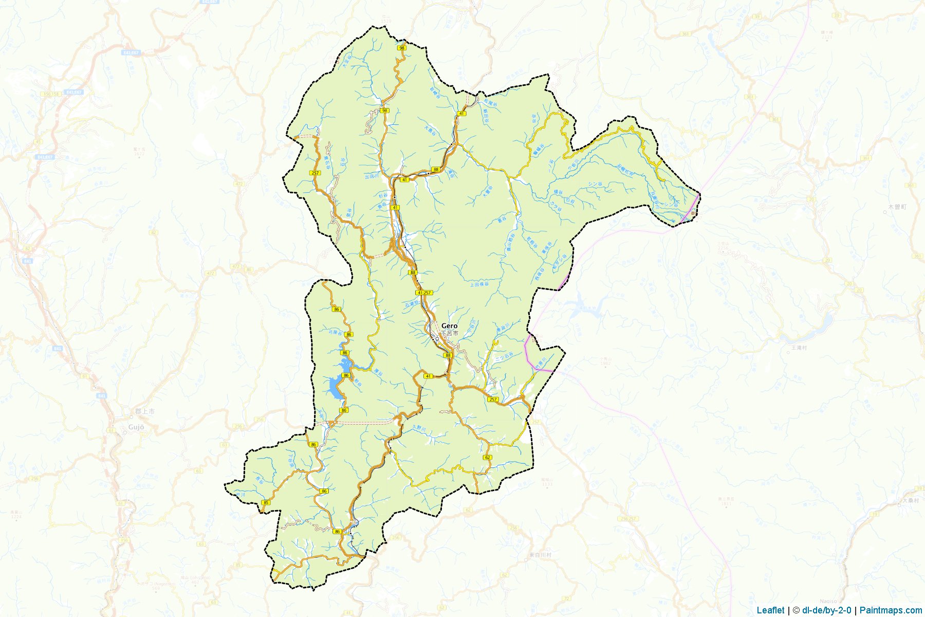 Gero (Gifu Prefecture) Map Cropping Samples-1