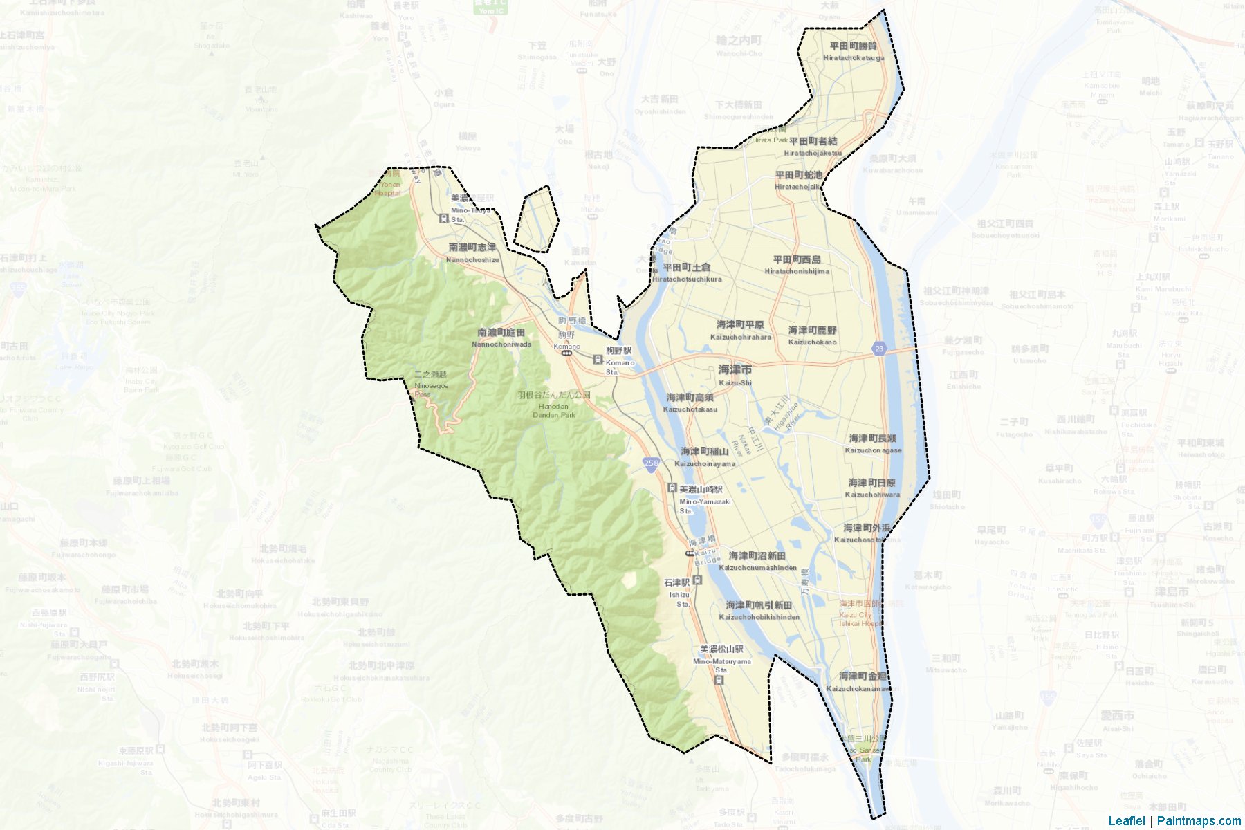 Kaizu (Gifu Prefecture) Map Cropping Samples-2