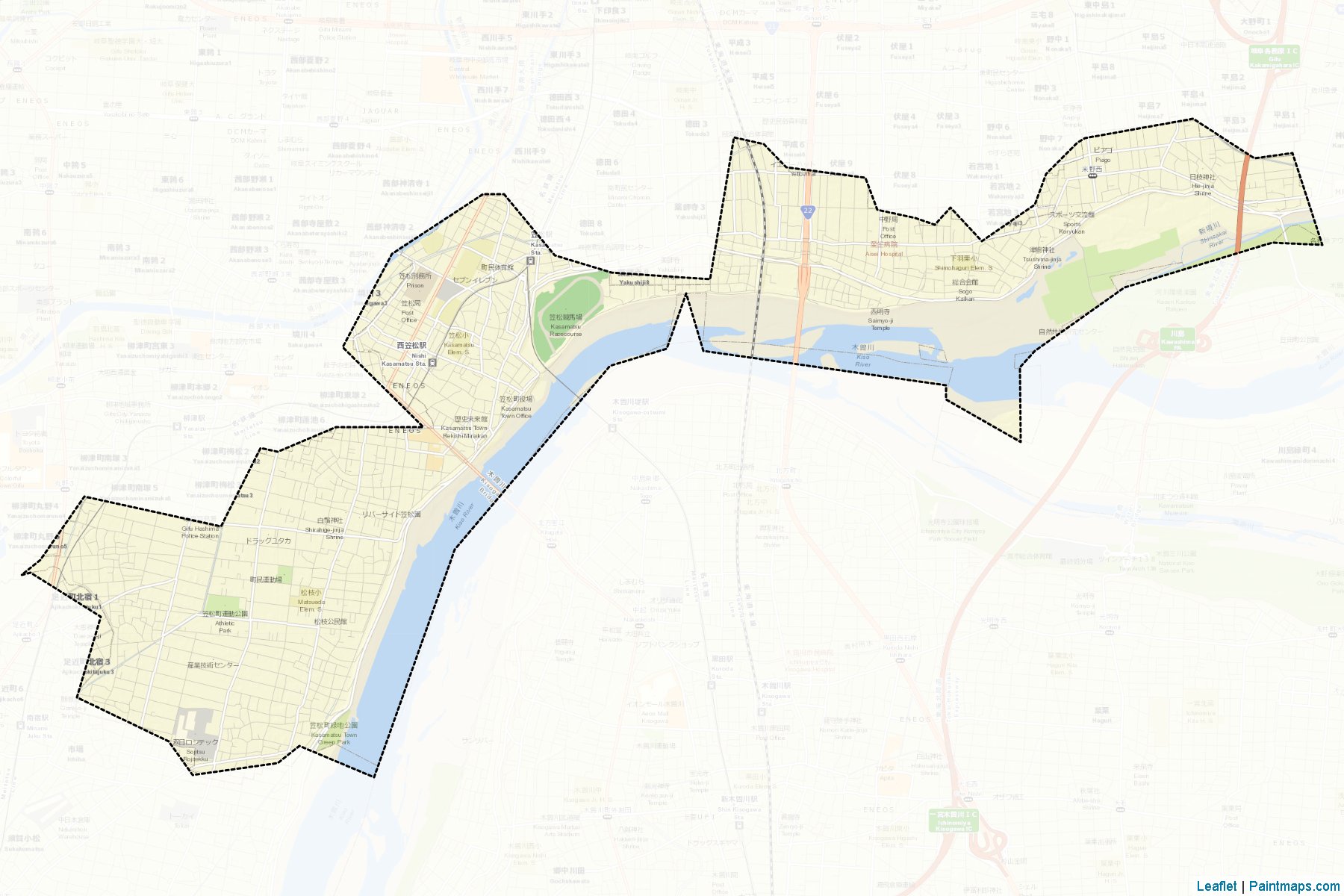 Kasamatsu (Gifu Prefecture) Map Cropping Samples-2