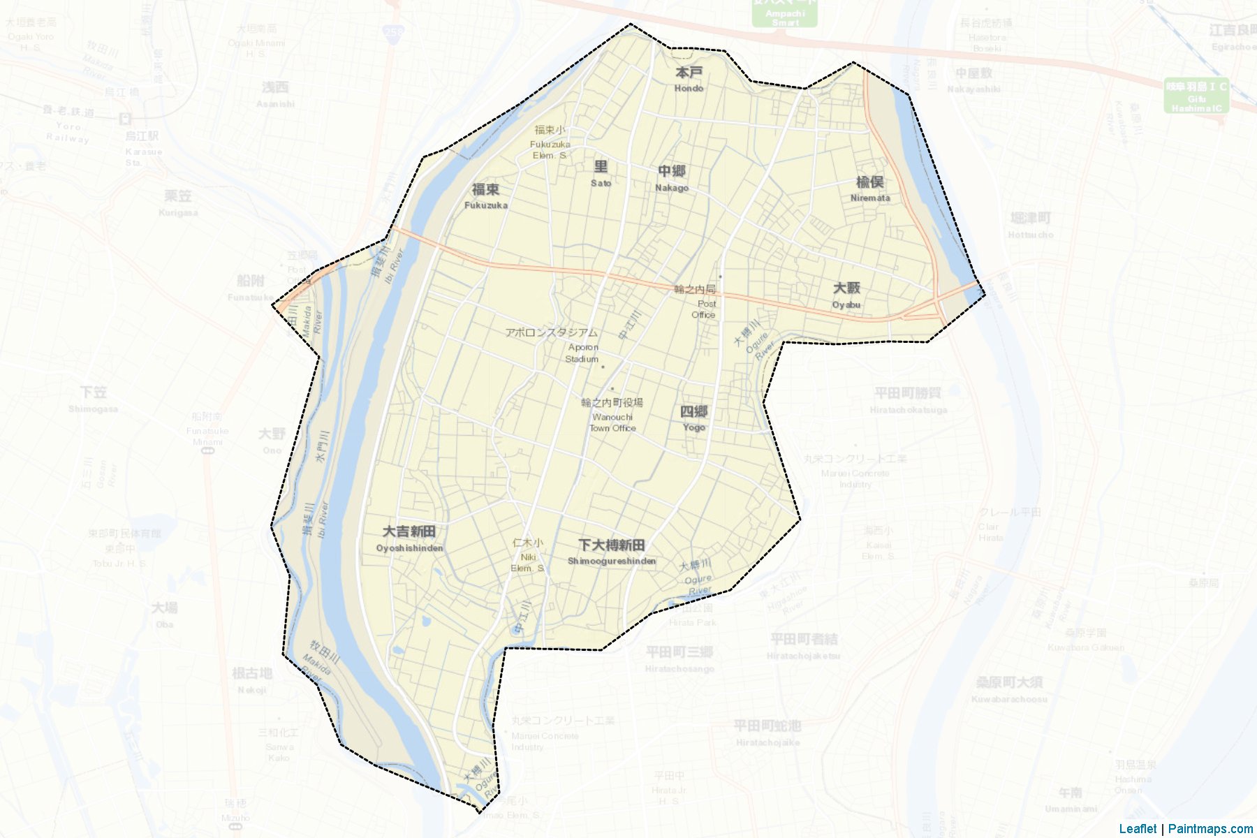 Wanouchi (Gifu Prefecture) Map Cropping Samples-2