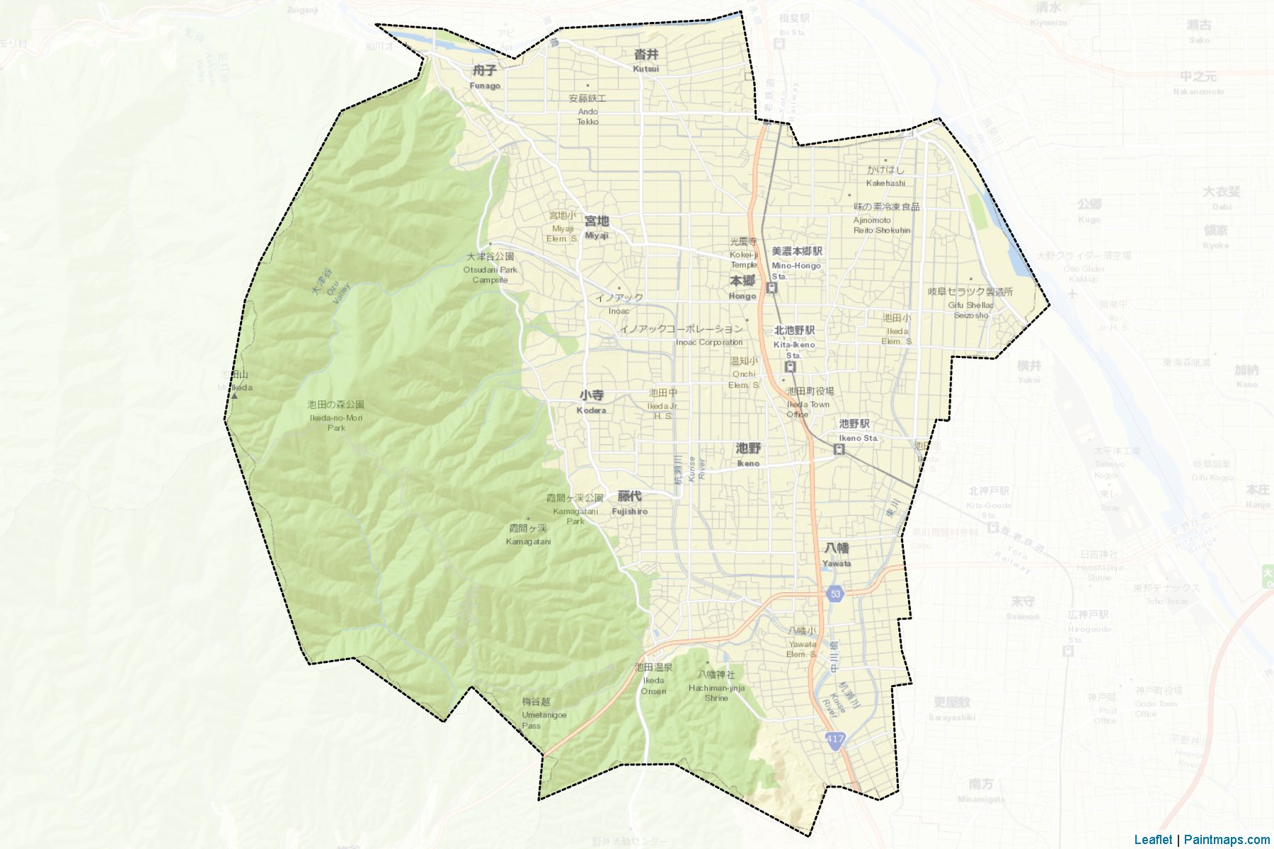 Ikeda (Gifu Prefecture) Map Cropping Samples-2