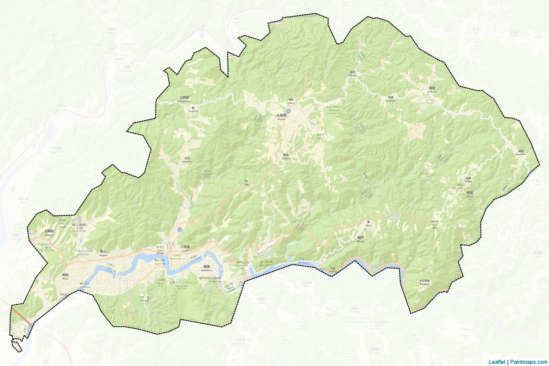 Muestras de recorte de mapas Yaotsu (Gifu)-2