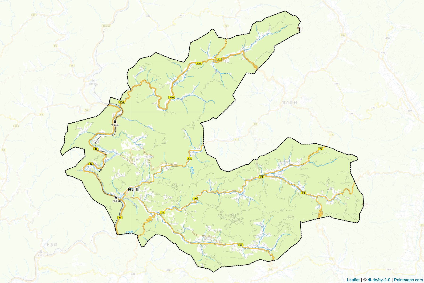 Shirakawa (Gifu Prefecture) Map Cropping Samples-1