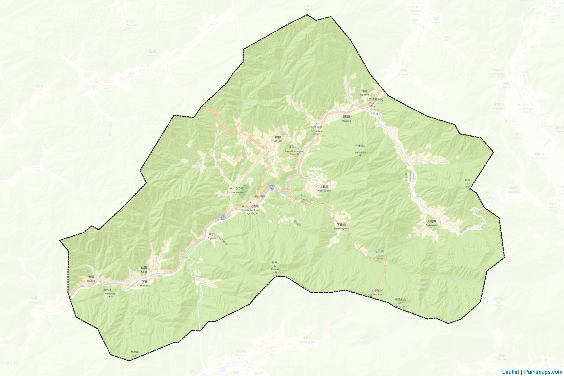 Higashishirakawa (Gifu) Haritası Örnekleri-2