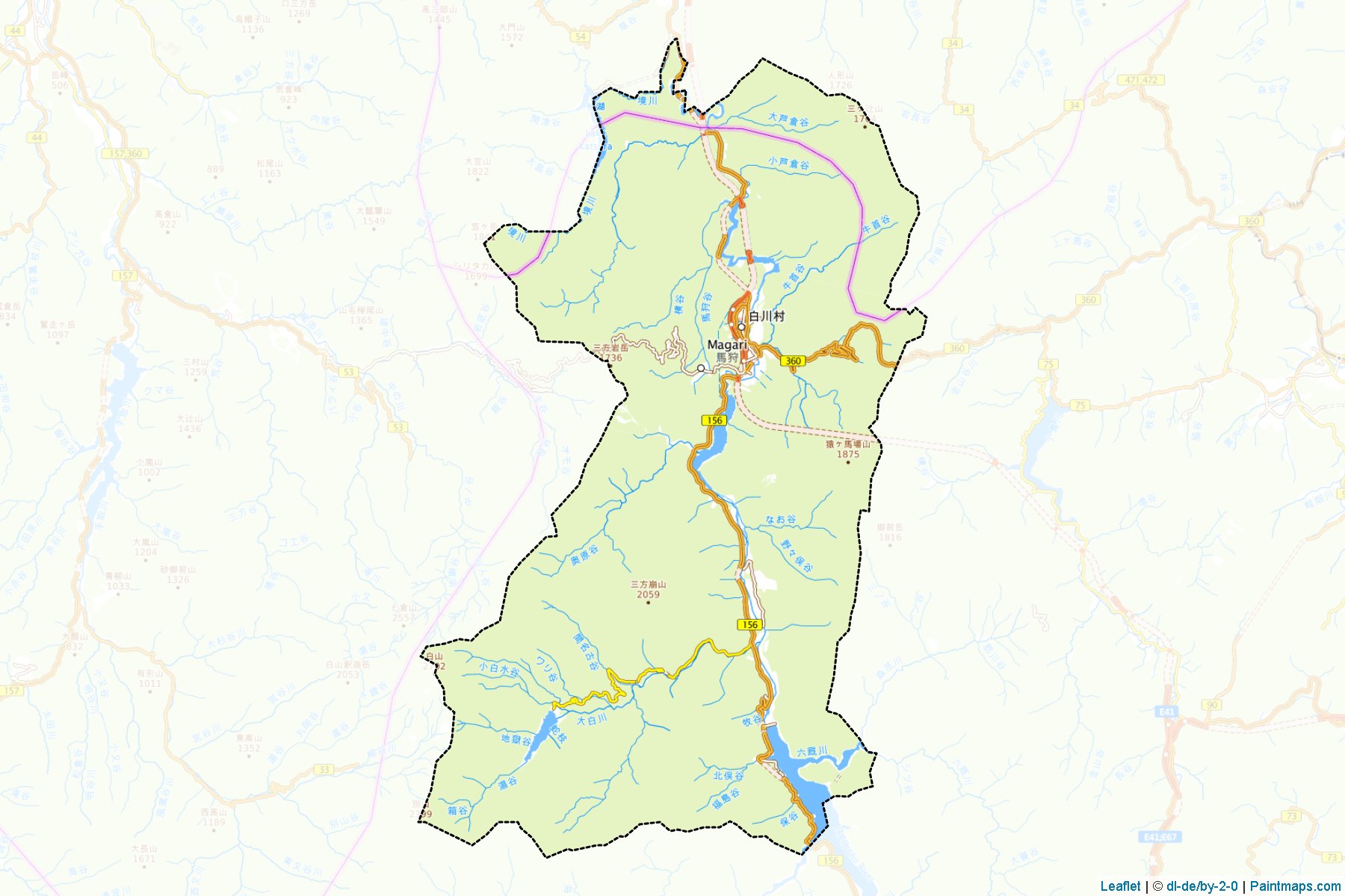 Shirakawa (Gifu Prefecture) Map Cropping Samples-1