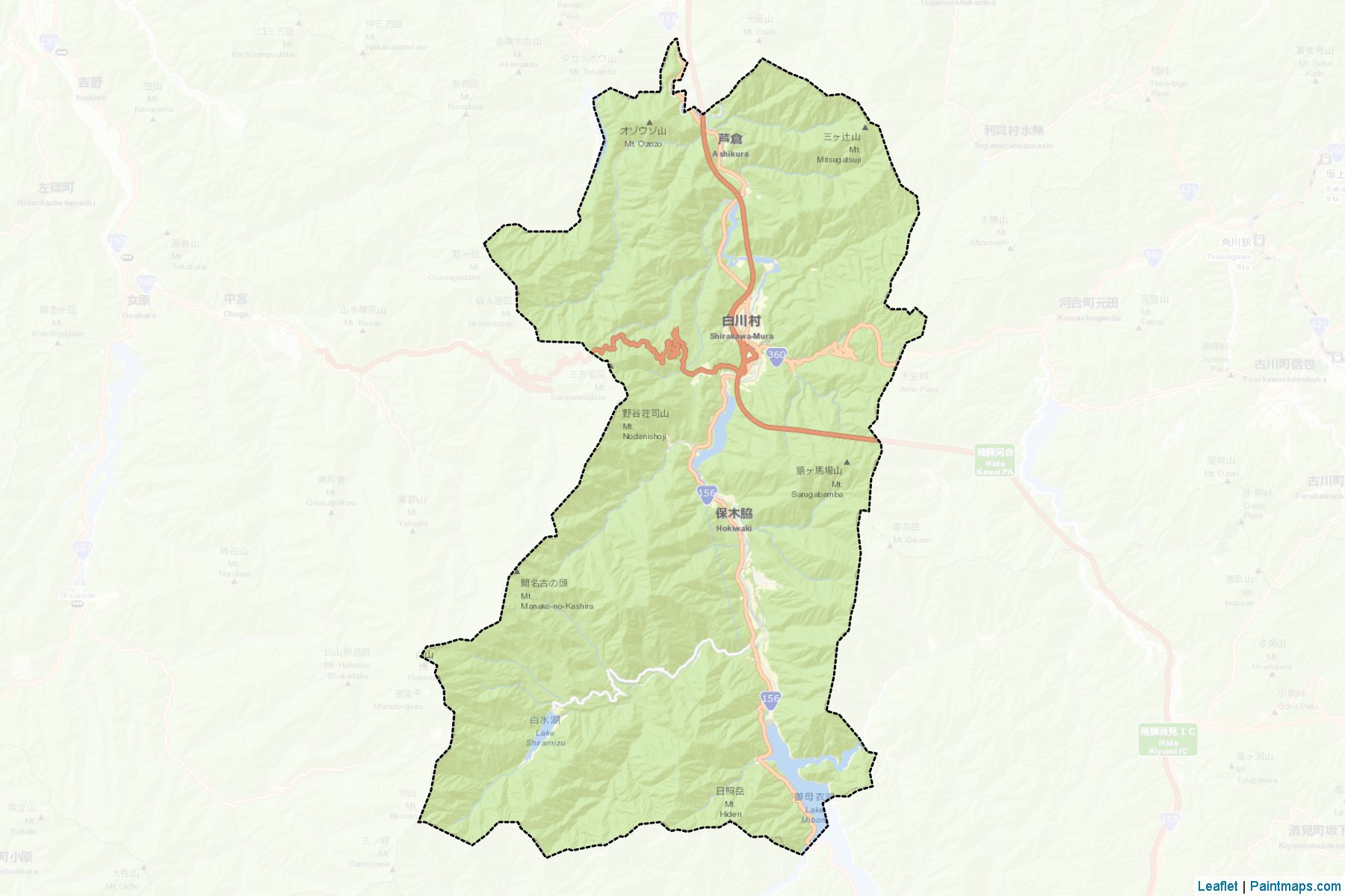 Shirakawa (Gifu Prefecture) Map Cropping Samples-2