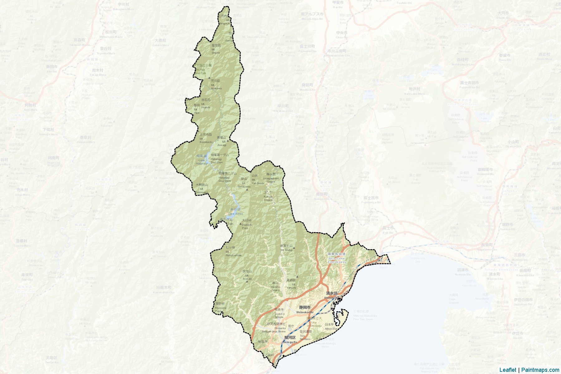 Shizuoka (Shizuoka Prefecture) Map Cropping Samples-2