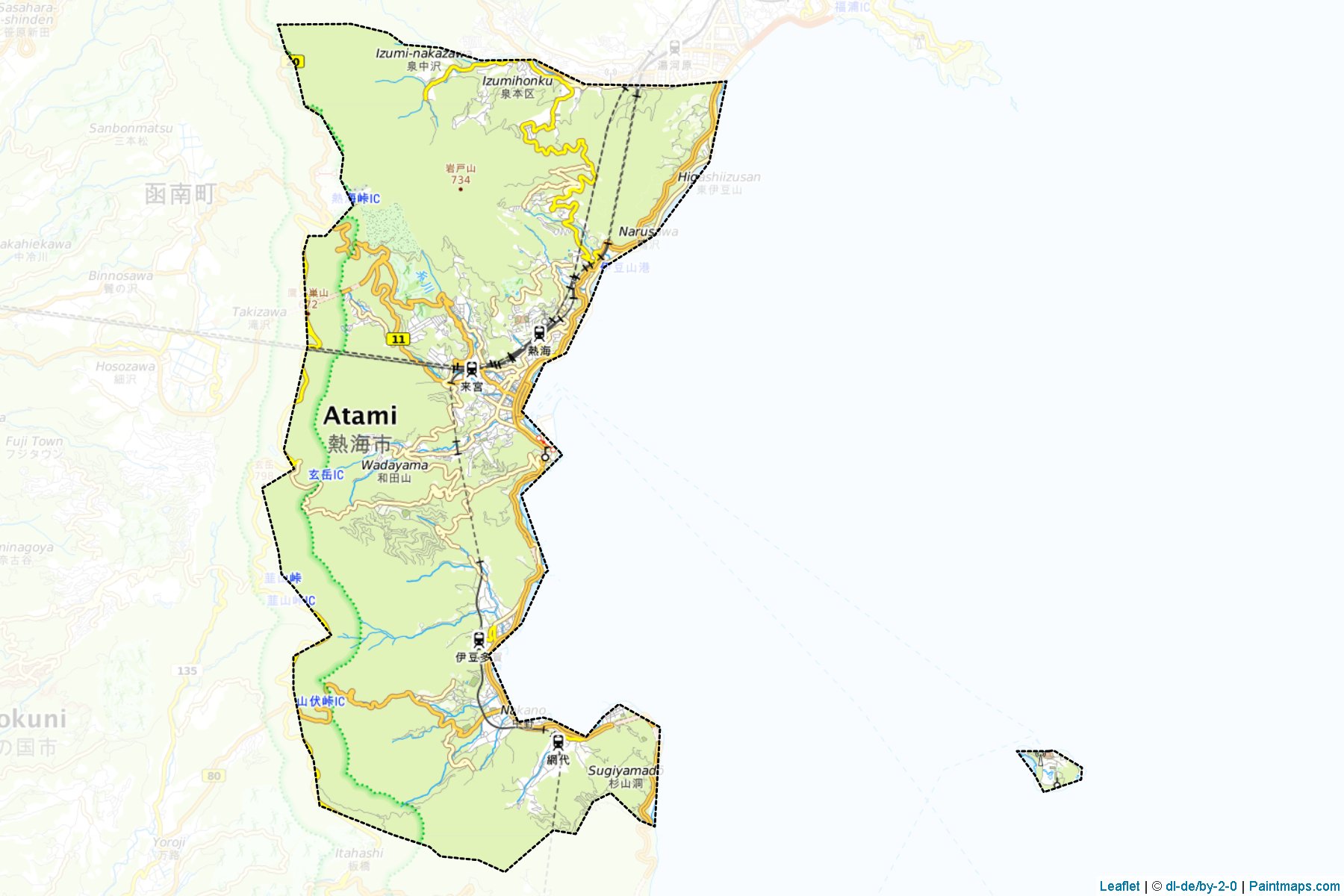 Atami (Shizuoka Prefecture) Map Cropping Samples-1