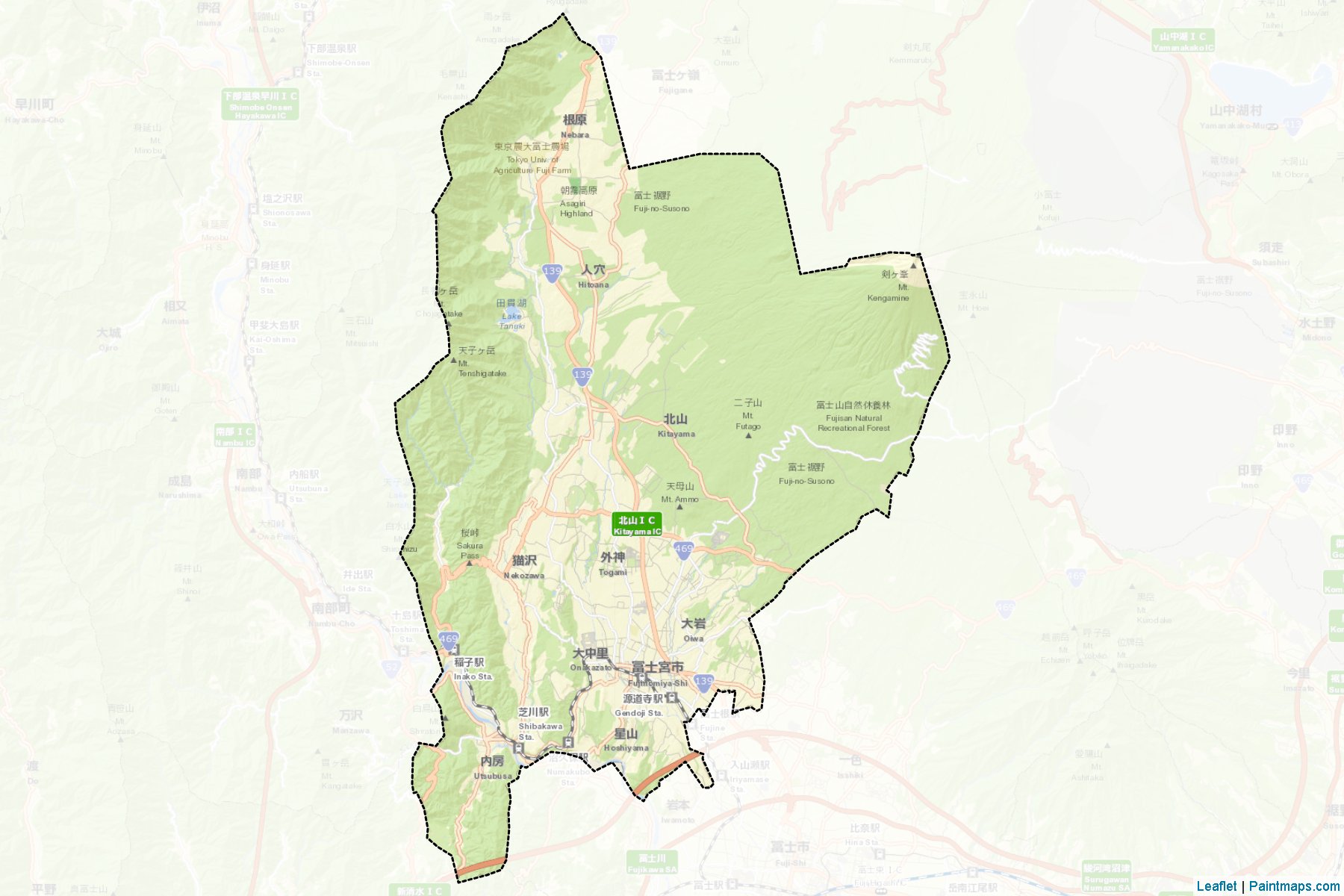 Fujinomiya (Shizuoka Prefecture) Map Cropping Samples-2