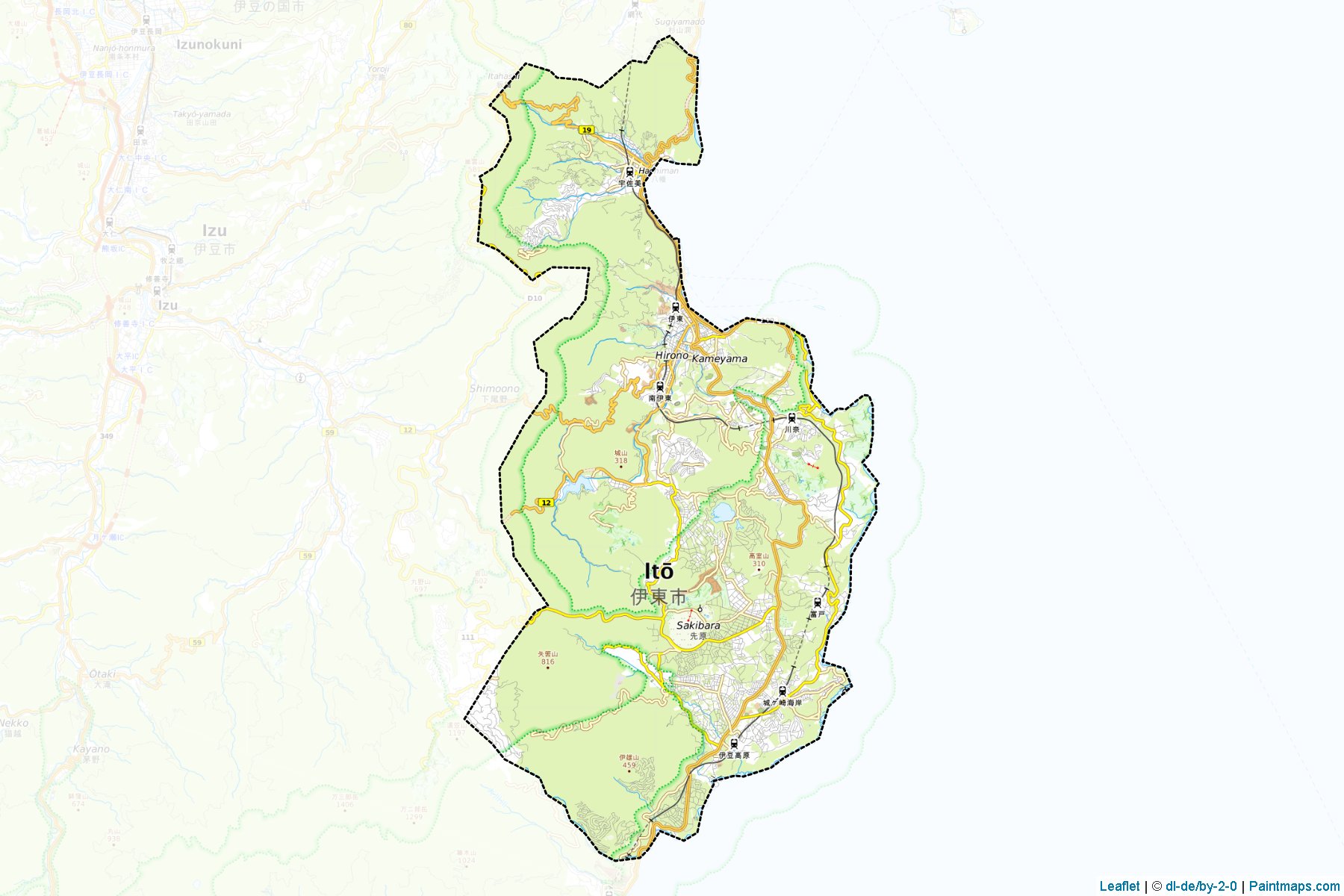 Muestras de recorte de mapas Ito (Shizuoka)-1