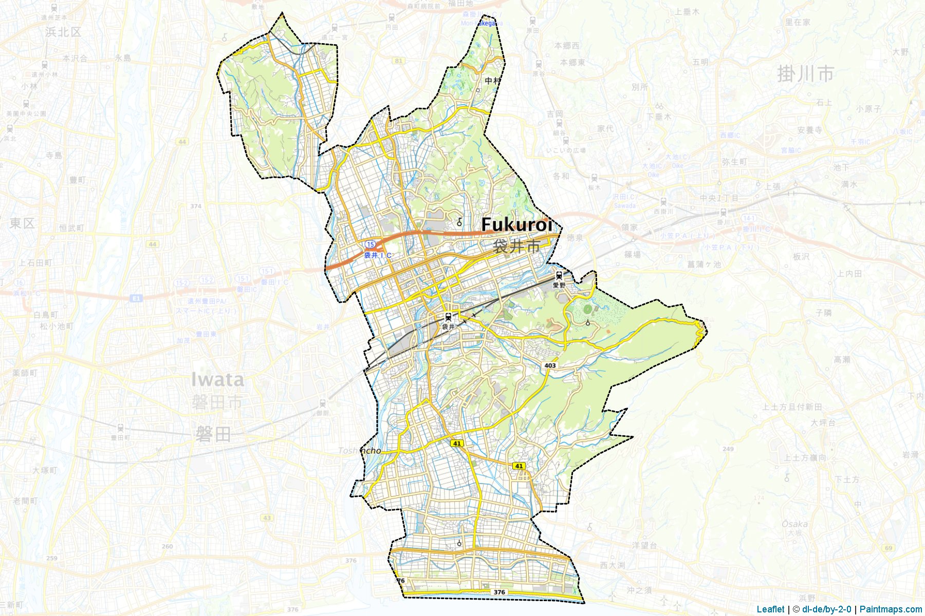 Muestras de recorte de mapas Fukuroi (Shizuoka)-1