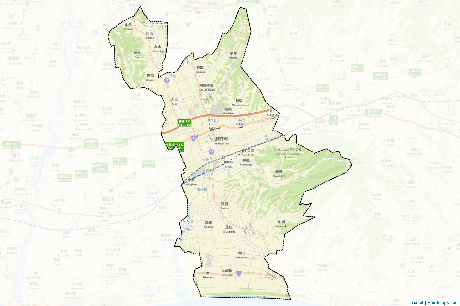 Muestras de recorte de mapas Fukuroi (Shizuoka)-2