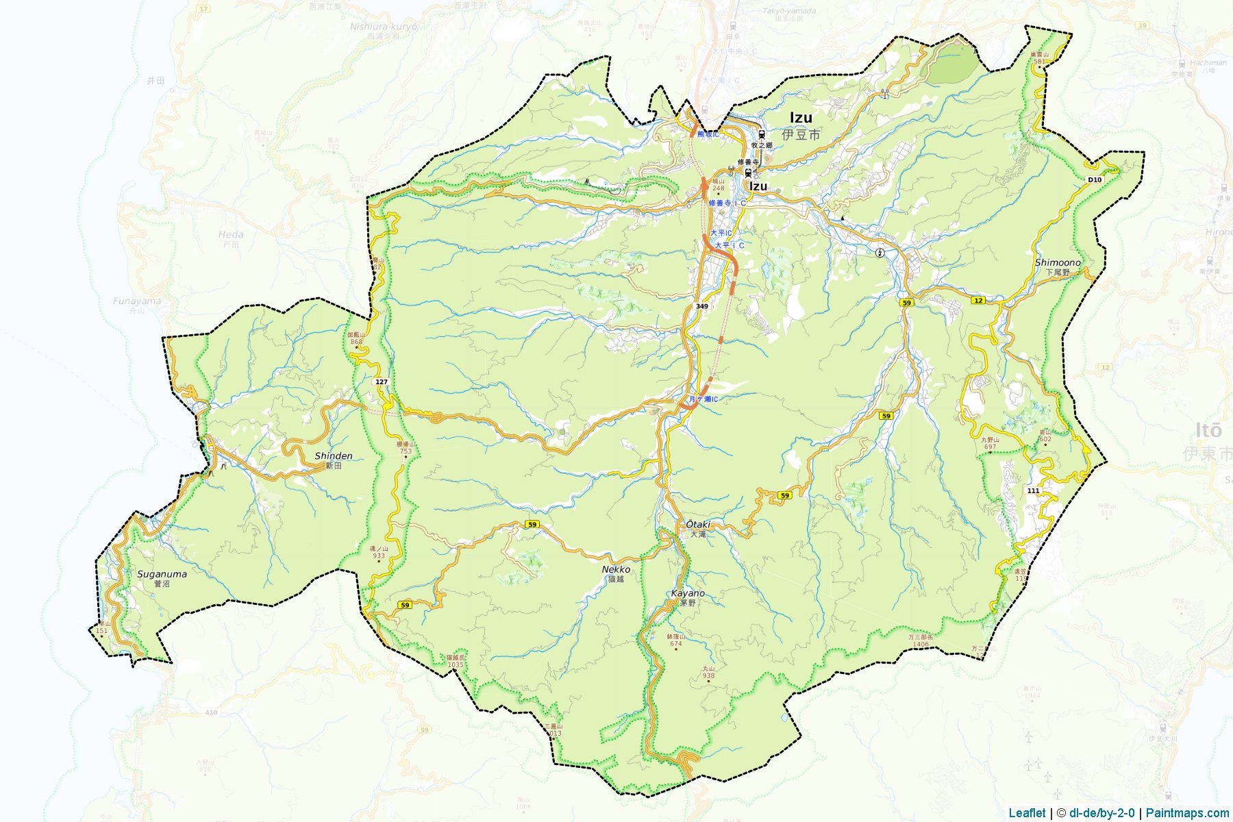 Izu (Shizuoka Prefecture) Map Cropping Samples-1