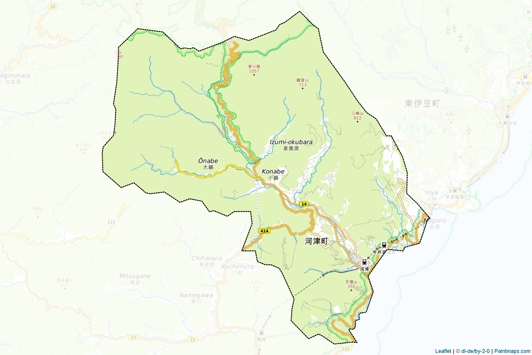 Kawazu (Shizuoka Prefecture) Map Cropping Samples-1