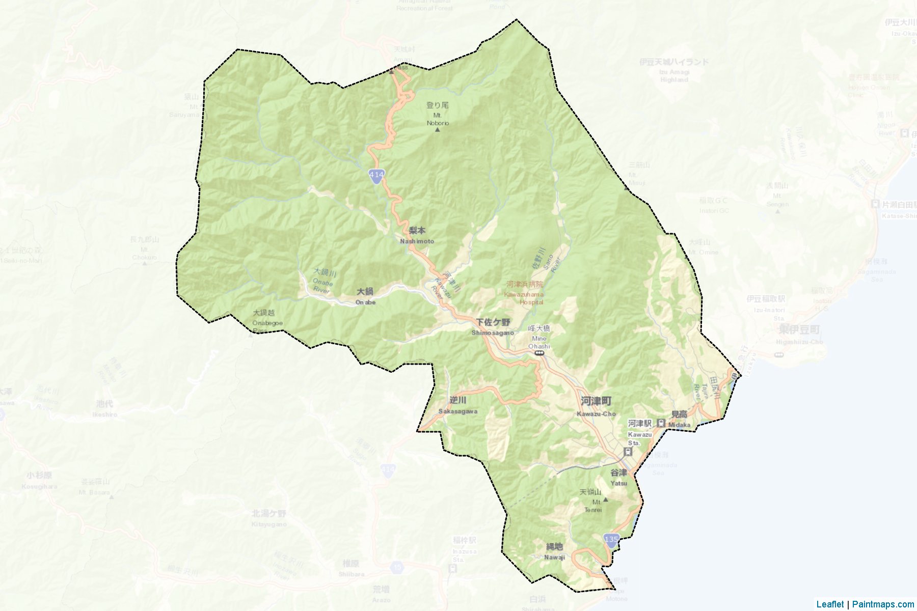 Kawazu (Shizuoka Prefecture) Map Cropping Samples-2