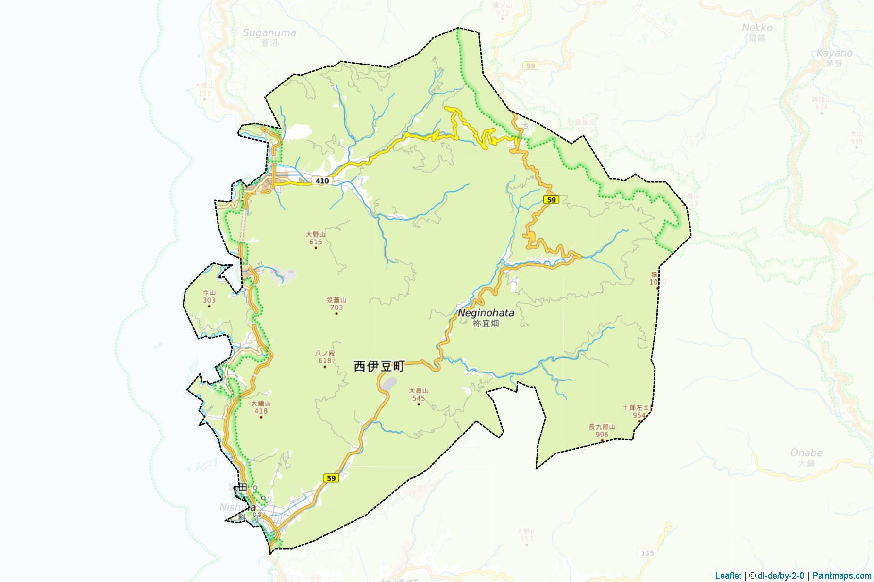 Nishiizu (Shizuoka Prefecture) Map Cropping Samples-1