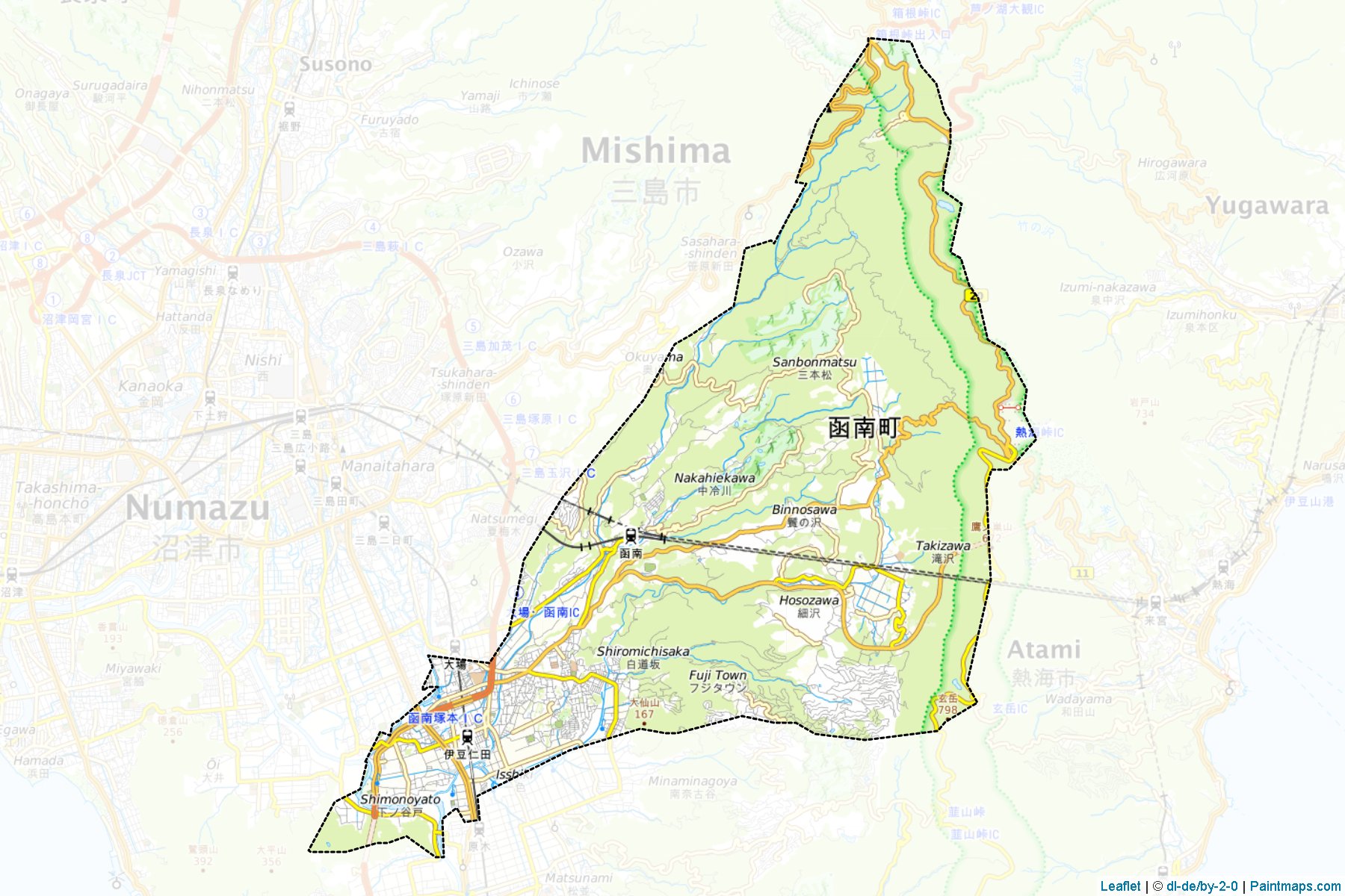 Muestras de recorte de mapas Kannami (Shizuoka)-1