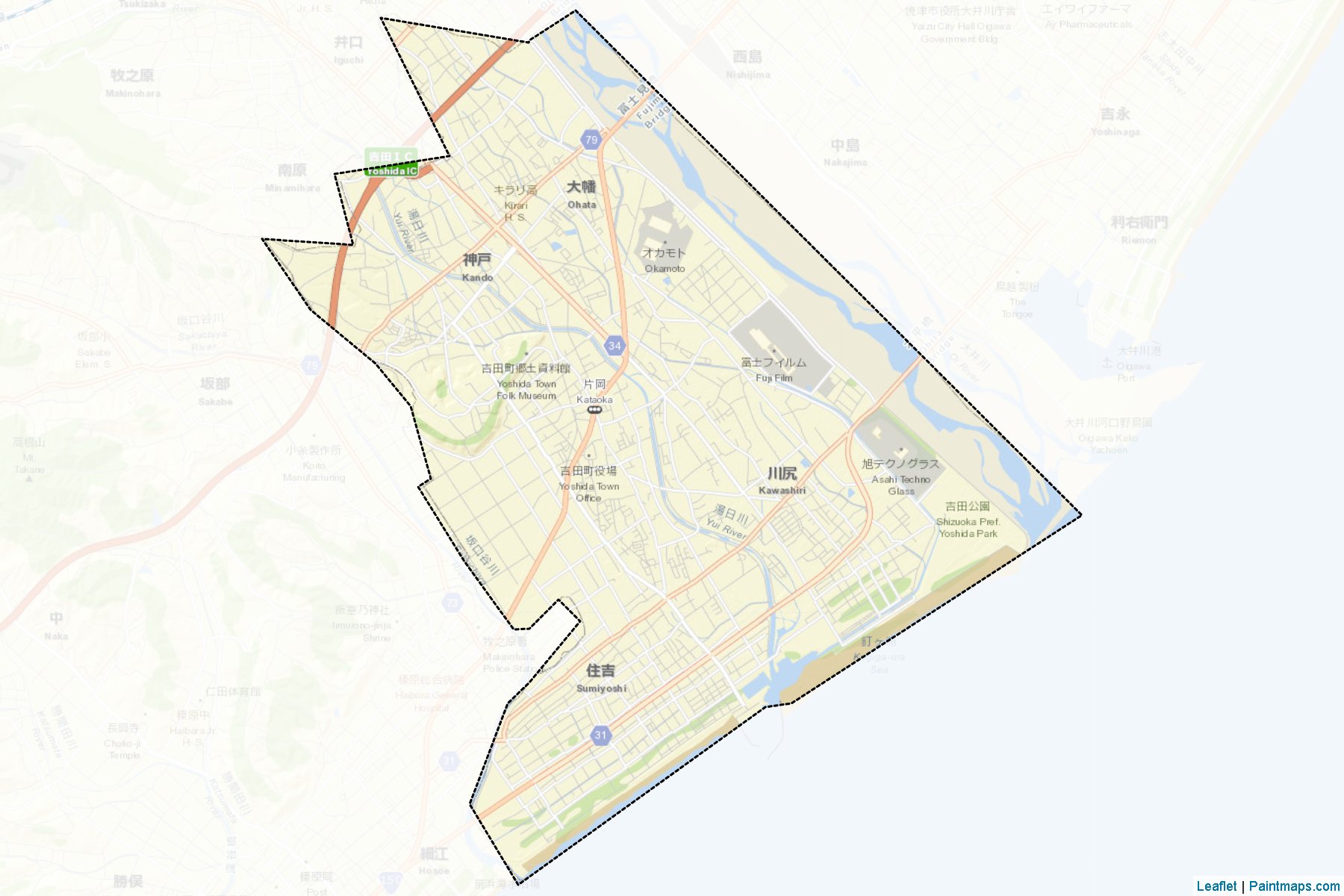 Yoshida (Shizuoka Prefecture) Map Cropping Samples-2