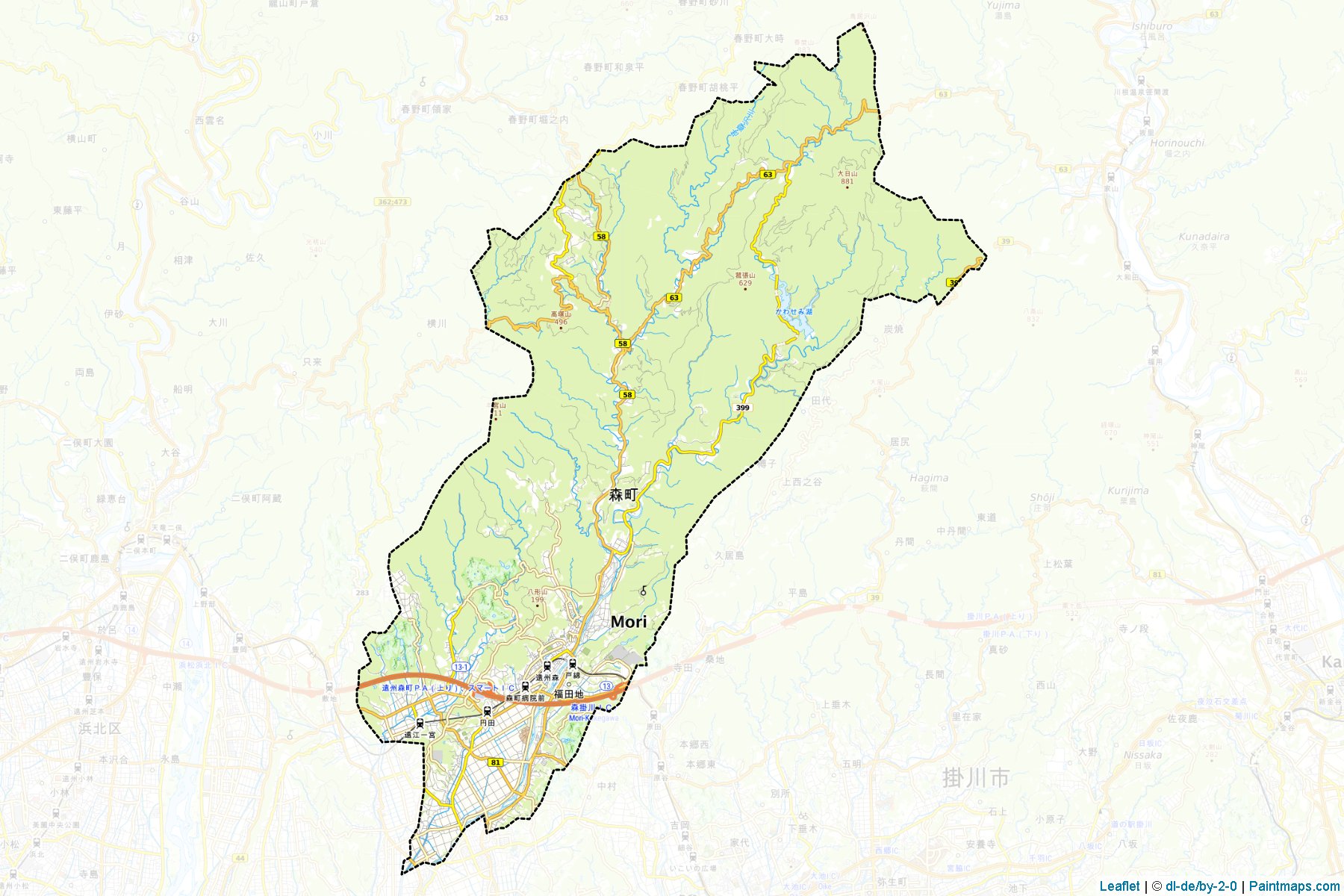 Mori (Shizuoka Prefecture) Map Cropping Samples-1