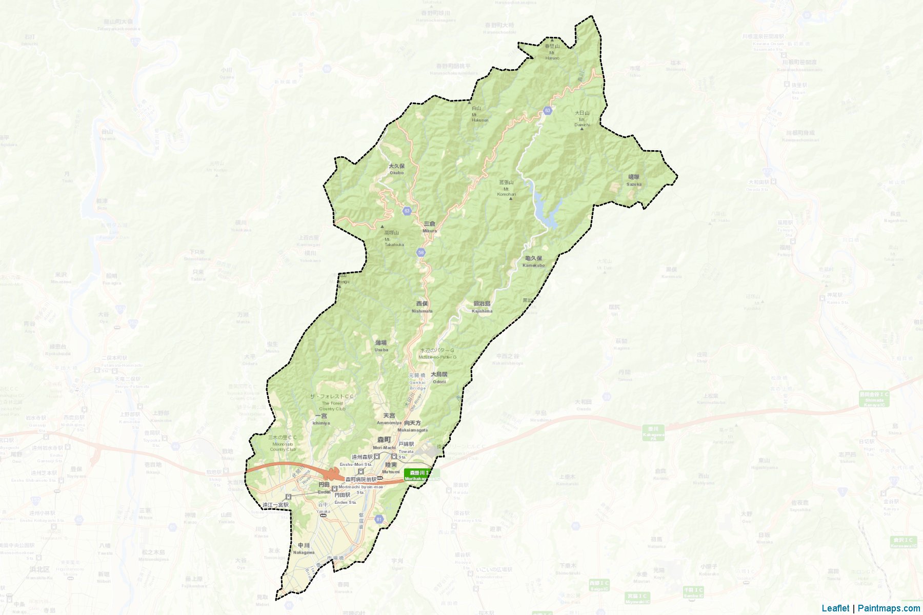 Mori (Shizuoka Prefecture) Map Cropping Samples-2