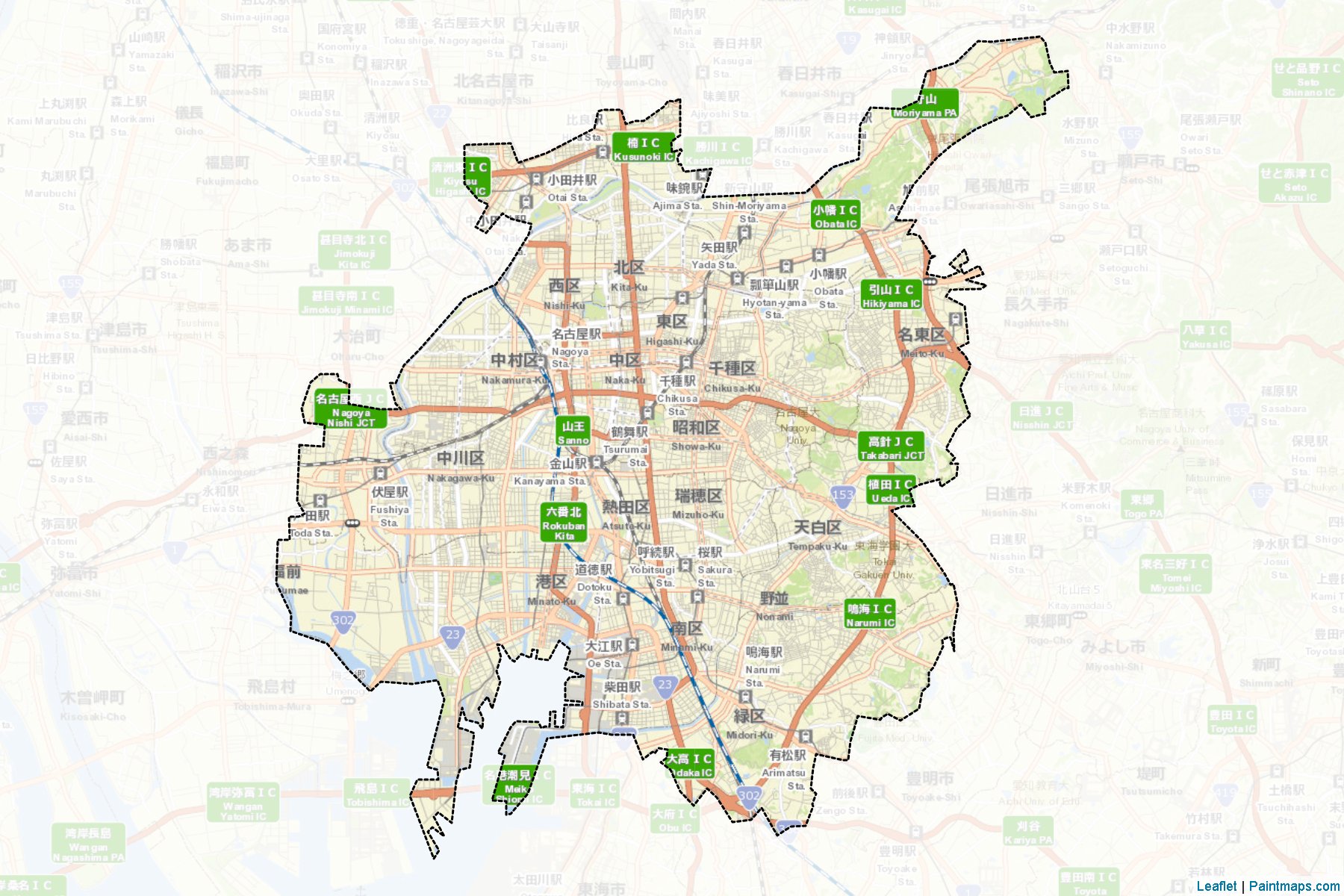Nagoya (Aichi) Haritası Örnekleri-2
