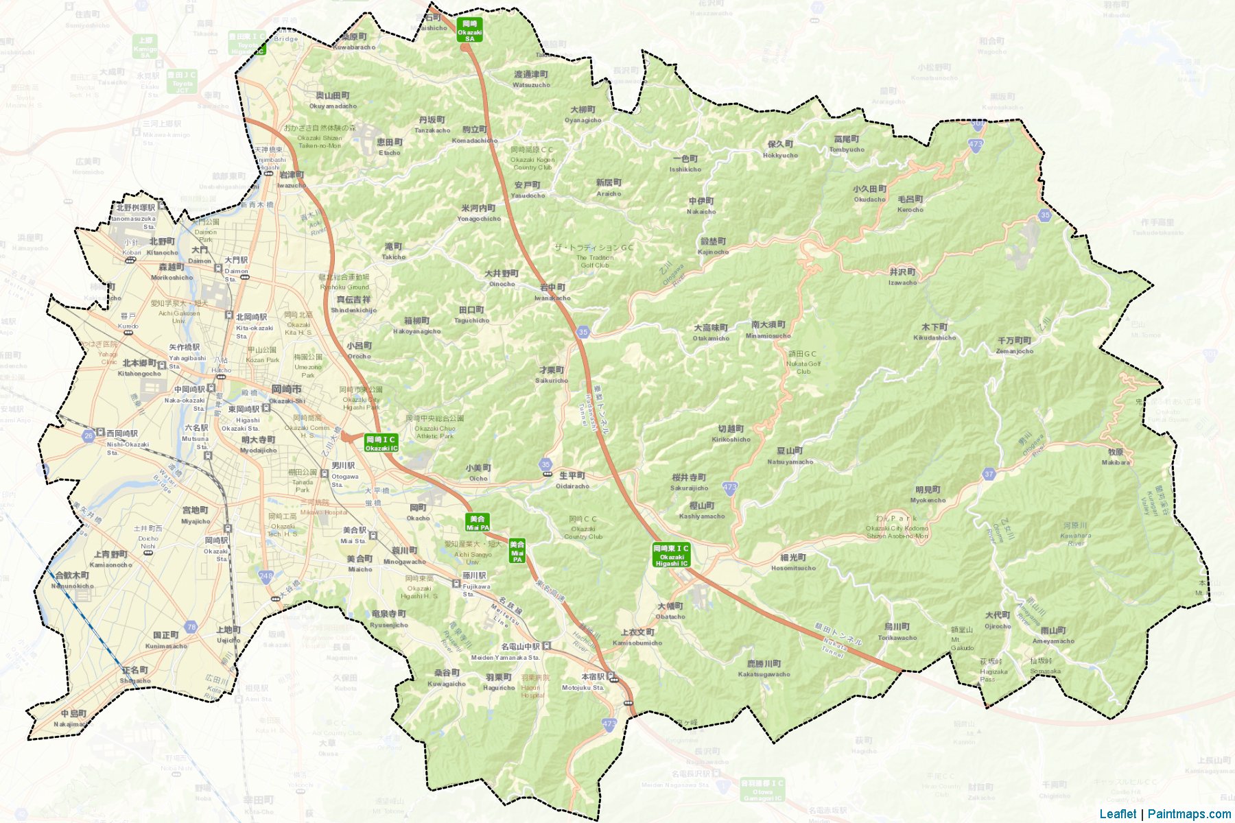 Muestras de recorte de mapas Okazaki (Aichi)-2