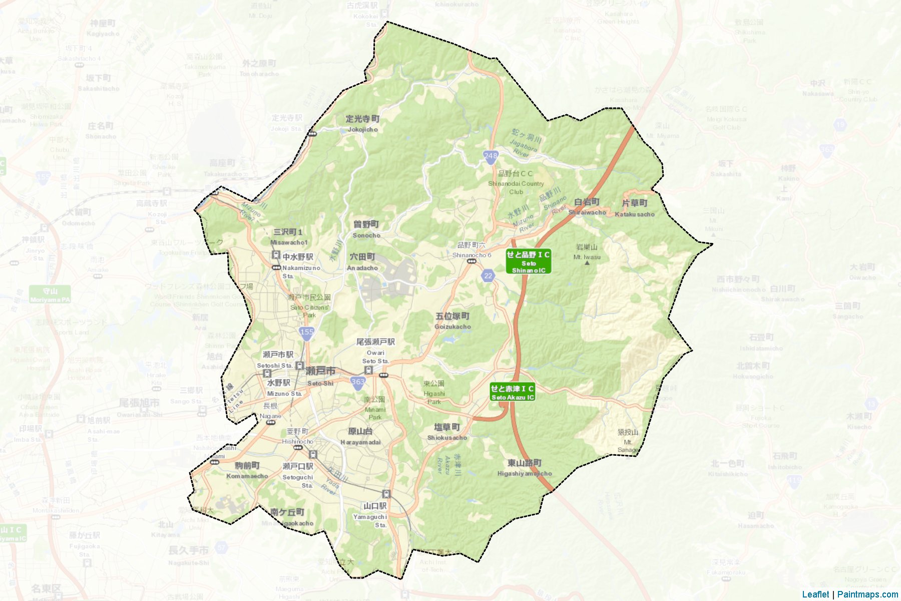 Muestras de recorte de mapas Seto (Aichi)-2