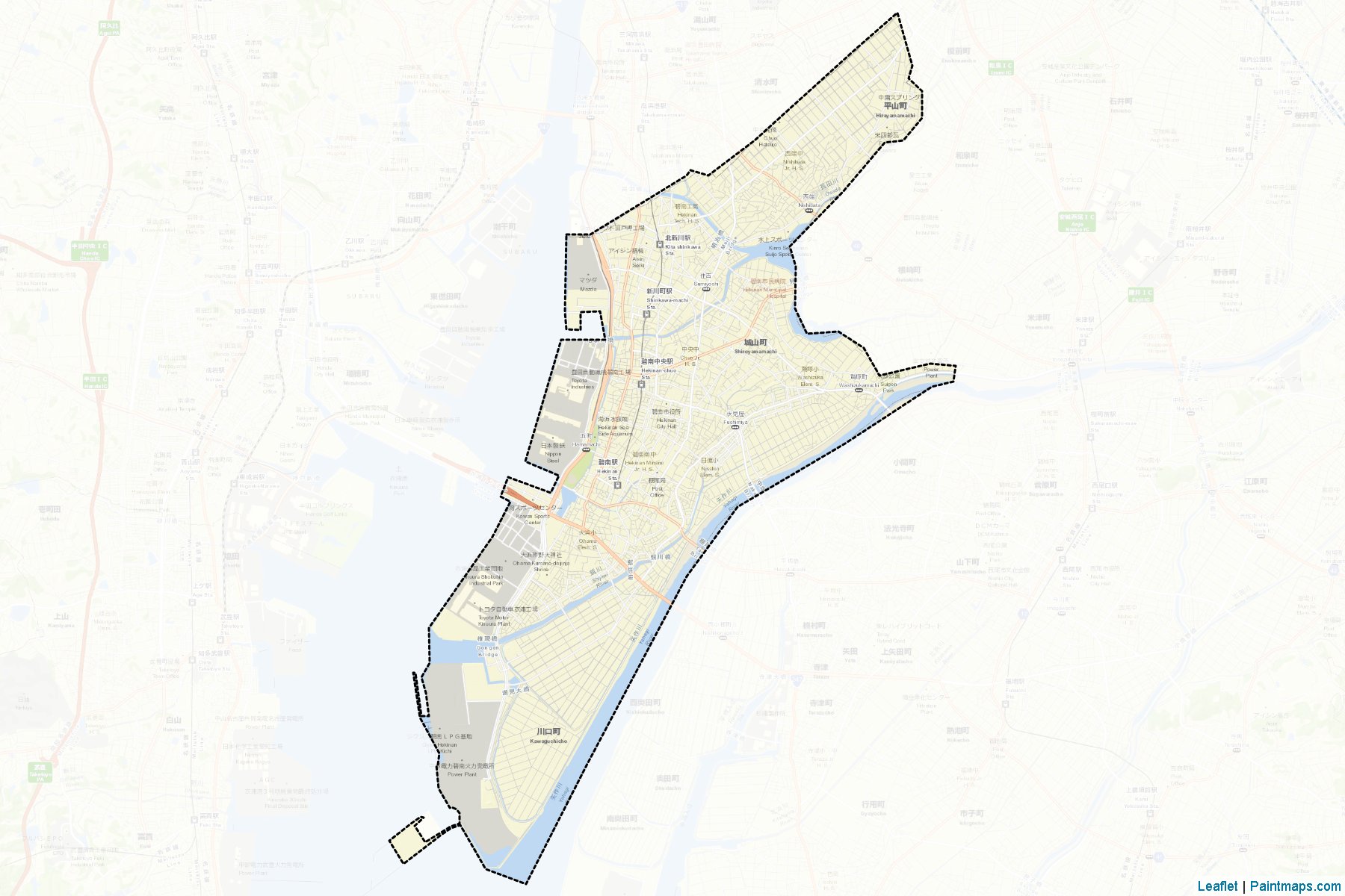 Muestras de recorte de mapas Hekinan (Aichi)-2