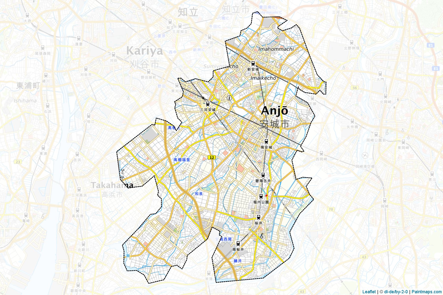 Anjo (Aichi Prefecture) Map Cropping Samples-1