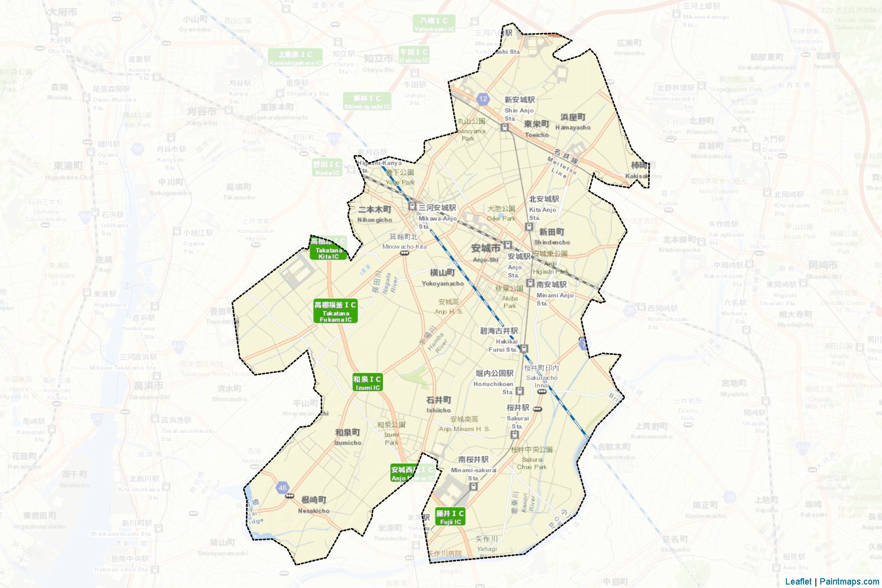 Anjo (Aichi Prefecture) Map Cropping Samples-2