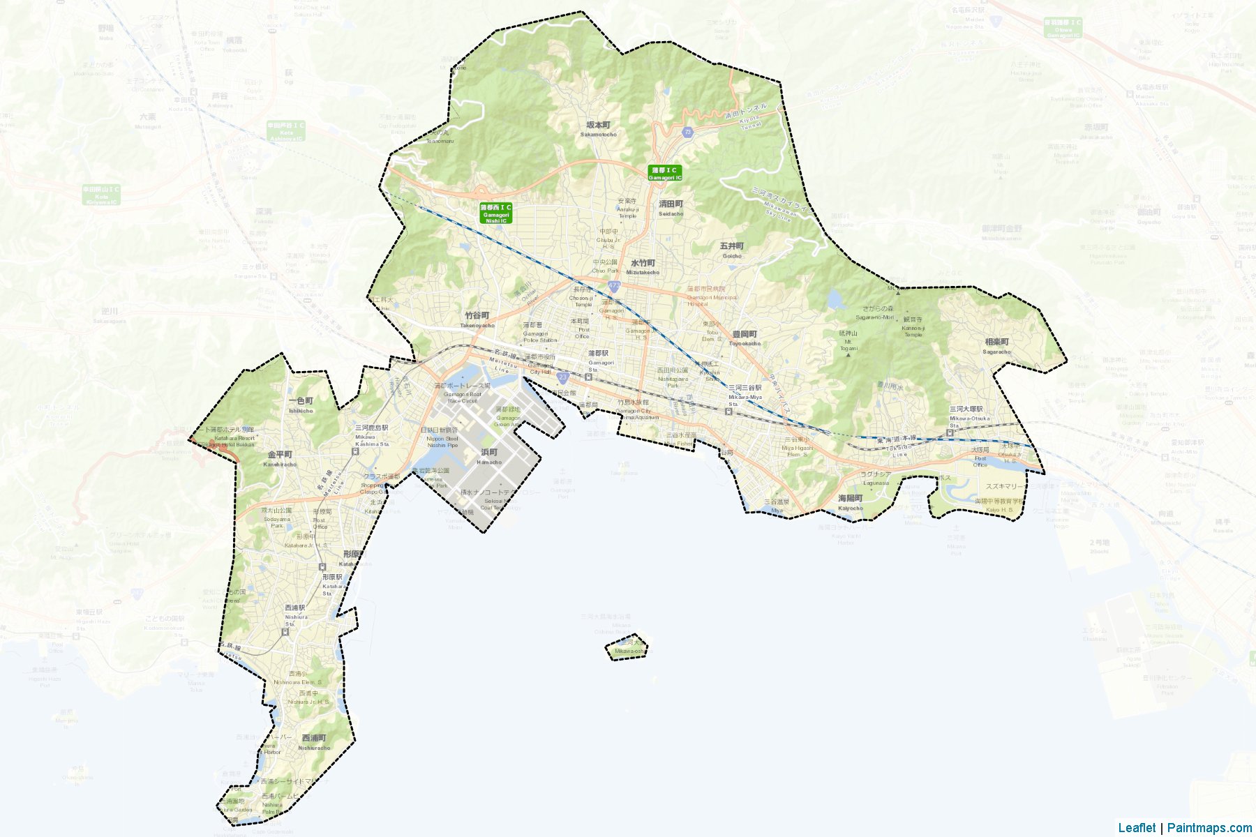 Gamagori (Aichi Prefecture) Map Cropping Samples-2