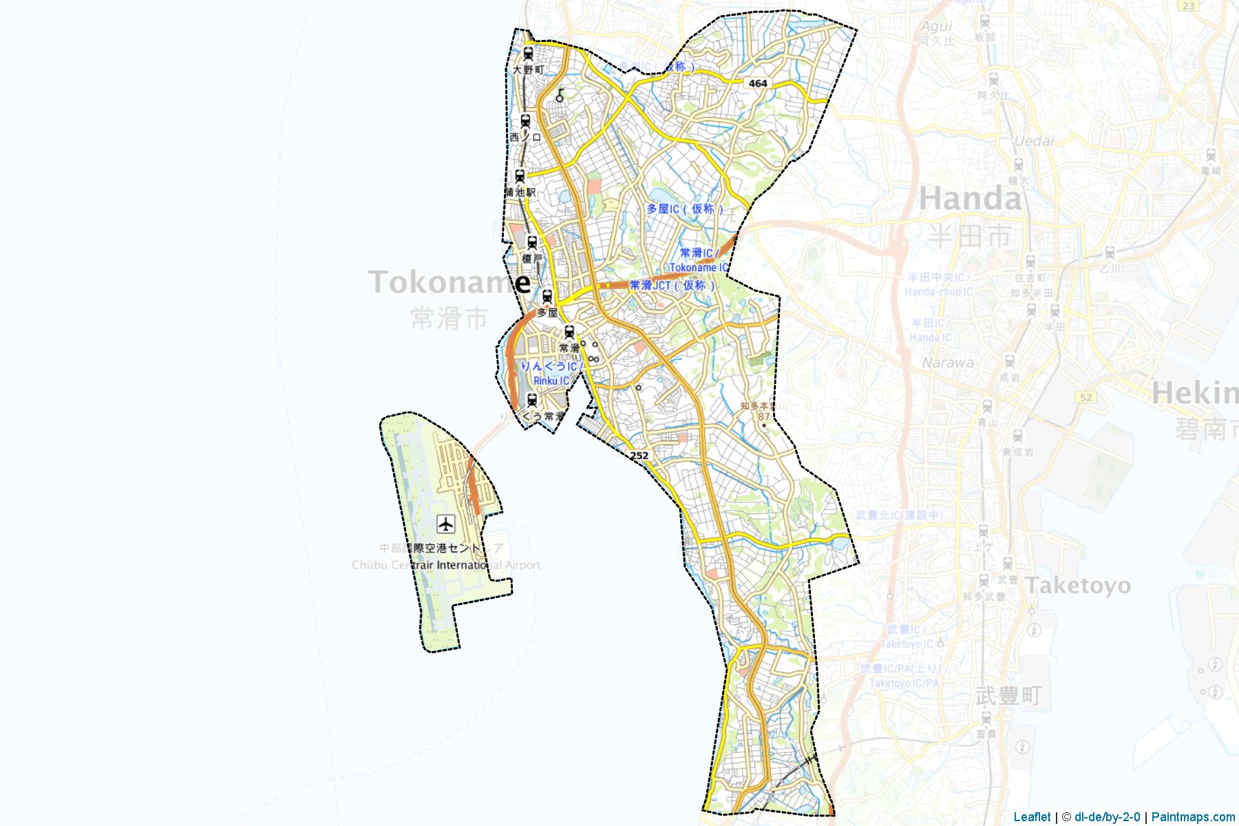 Tokoname (Aichi Prefecture) Map Cropping Samples-1