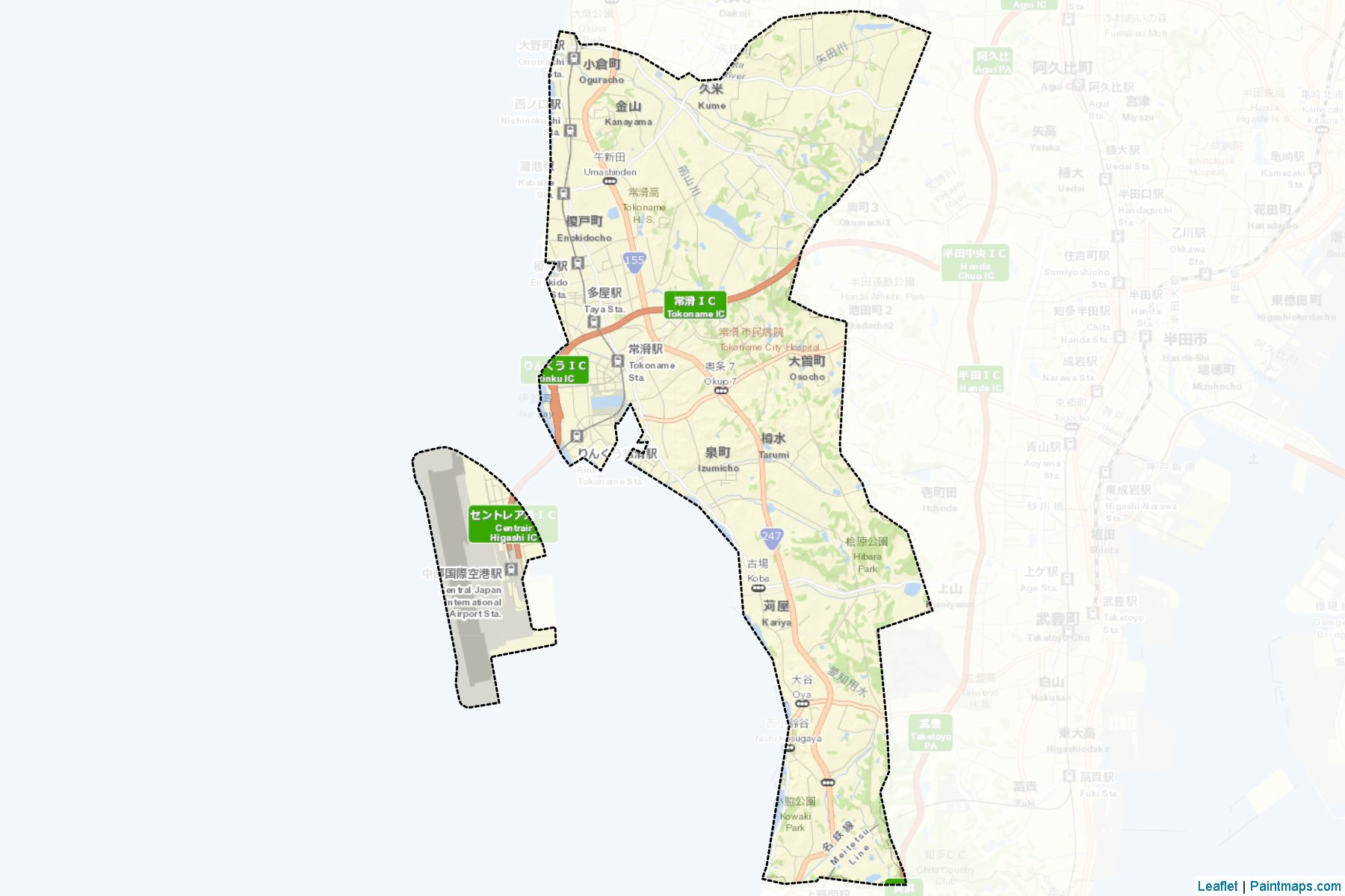 Tokoname (Aichi Prefecture) Map Cropping Samples-2