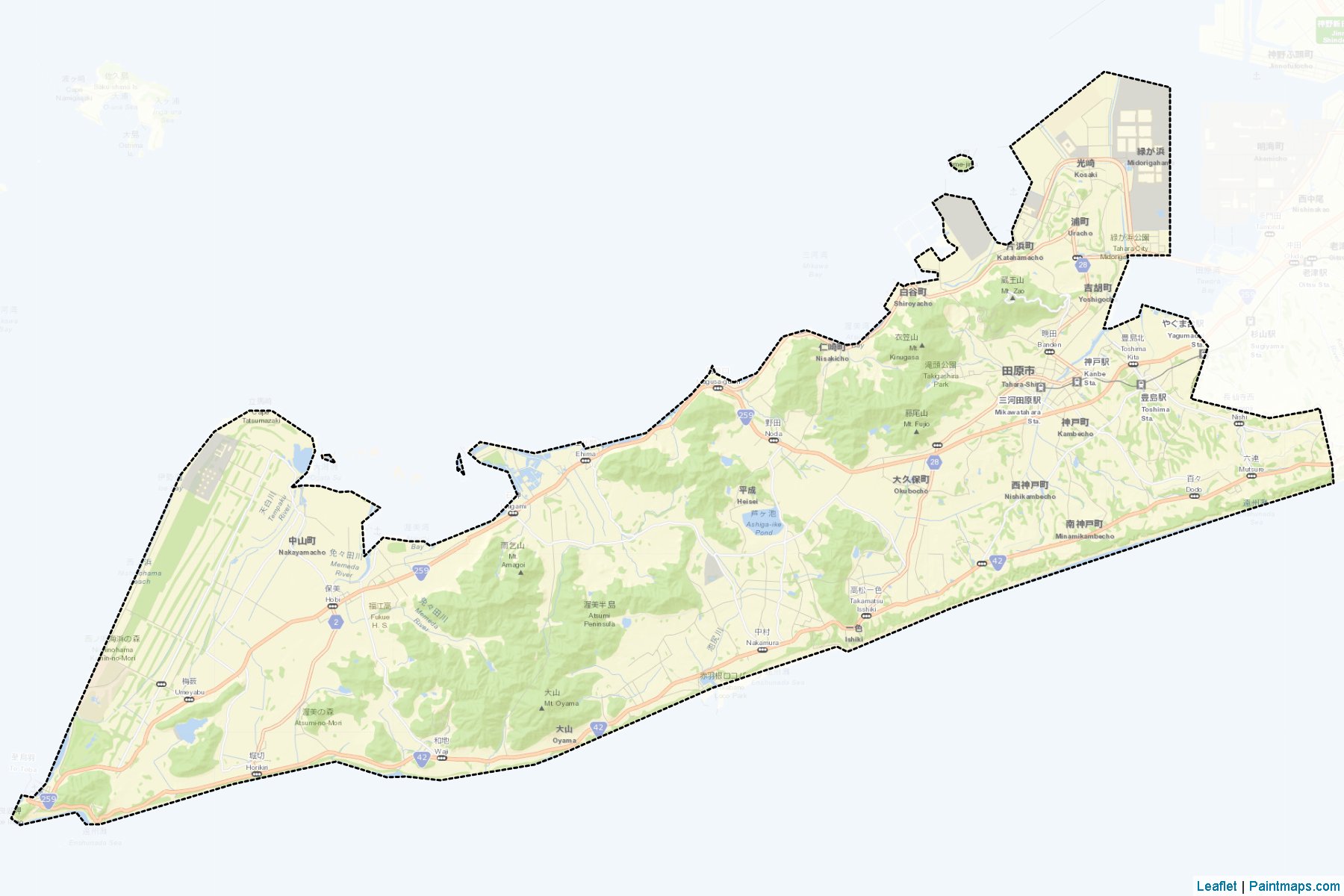 Muestras de recorte de mapas Tahara (Aichi)-2