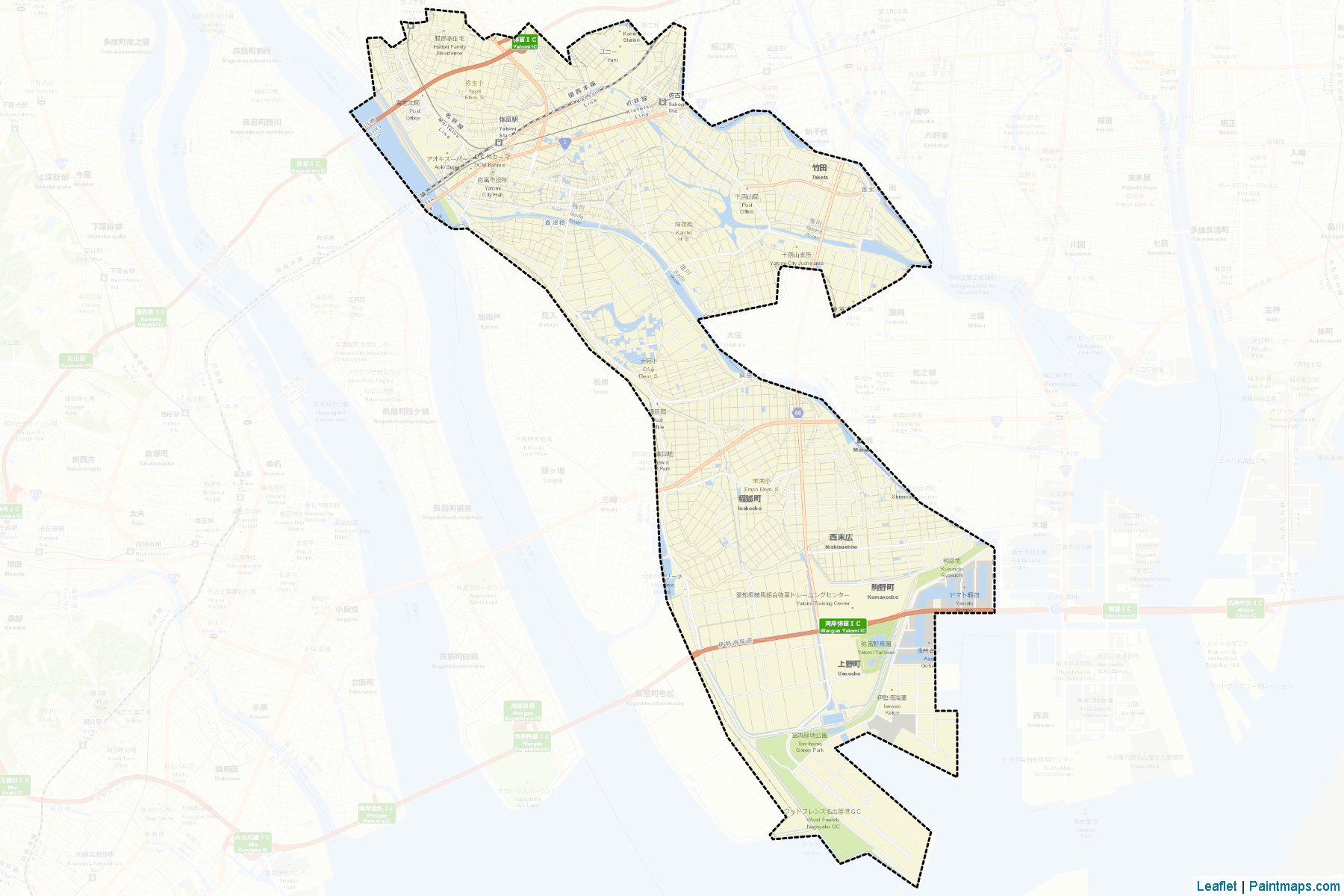 Yatomi (Aichi Prefecture) Map Cropping Samples-2